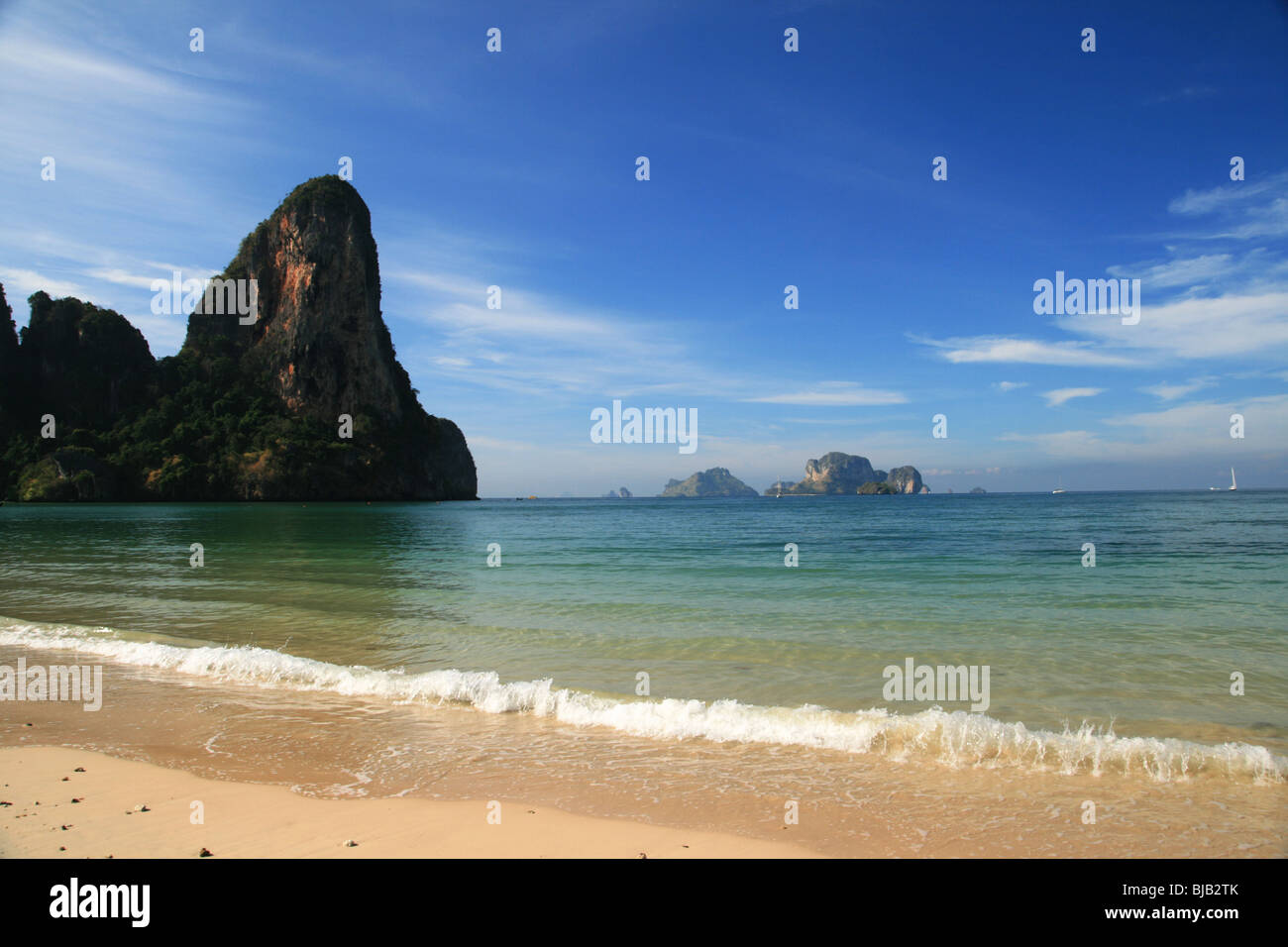 Railay Beach in Krabi Thailand mit Thaiwand wall Stockfoto