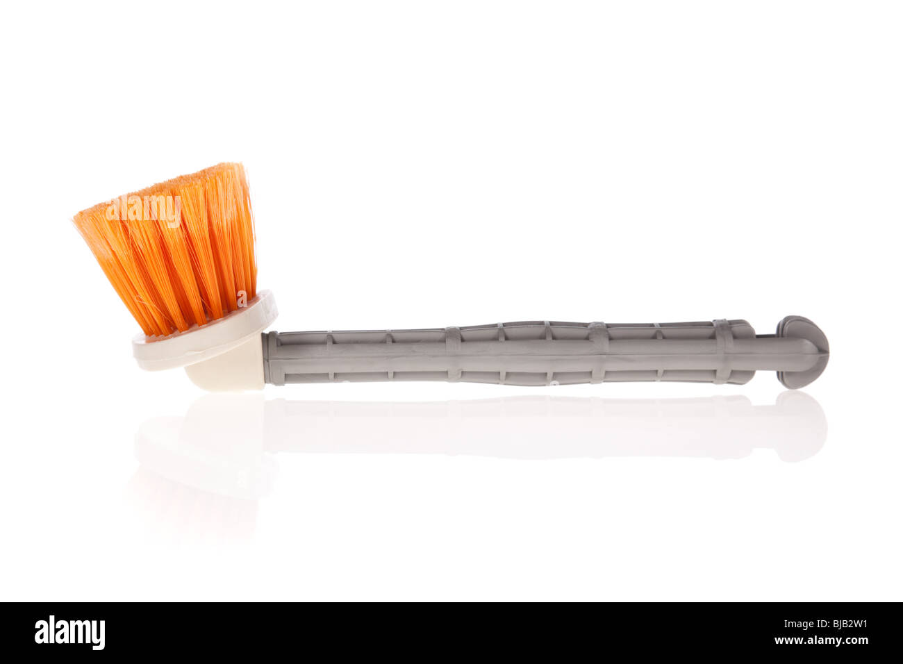 Pinsel oder kleiner Besen verwendet für Wände tünchen oder pauschal auf weiß Stockfoto