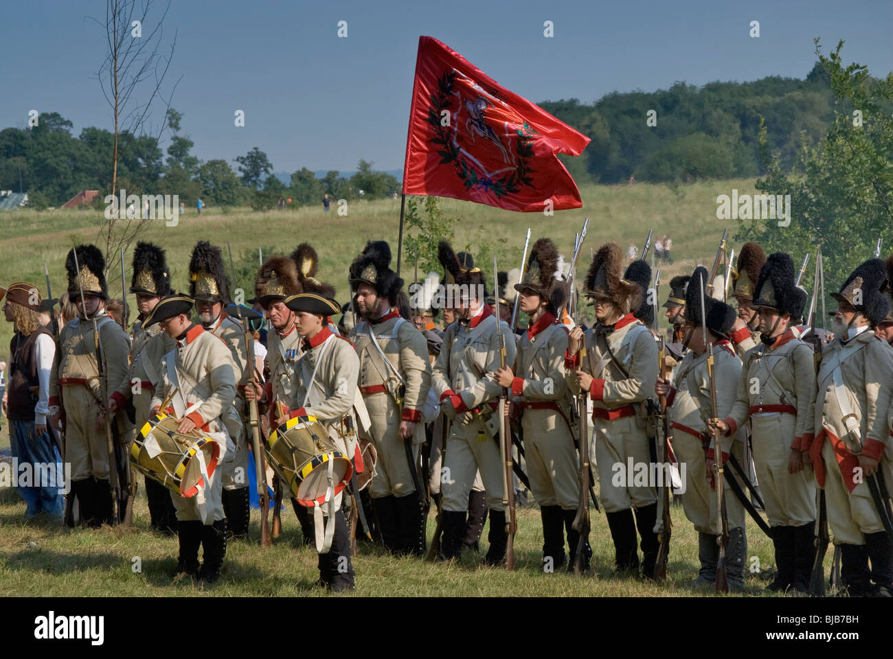 Reenactment der Belagerung der Neiße im Napoleonischen Krieg mit Preußen 1807 in Nysa, Opolskie, Polen Stockfoto