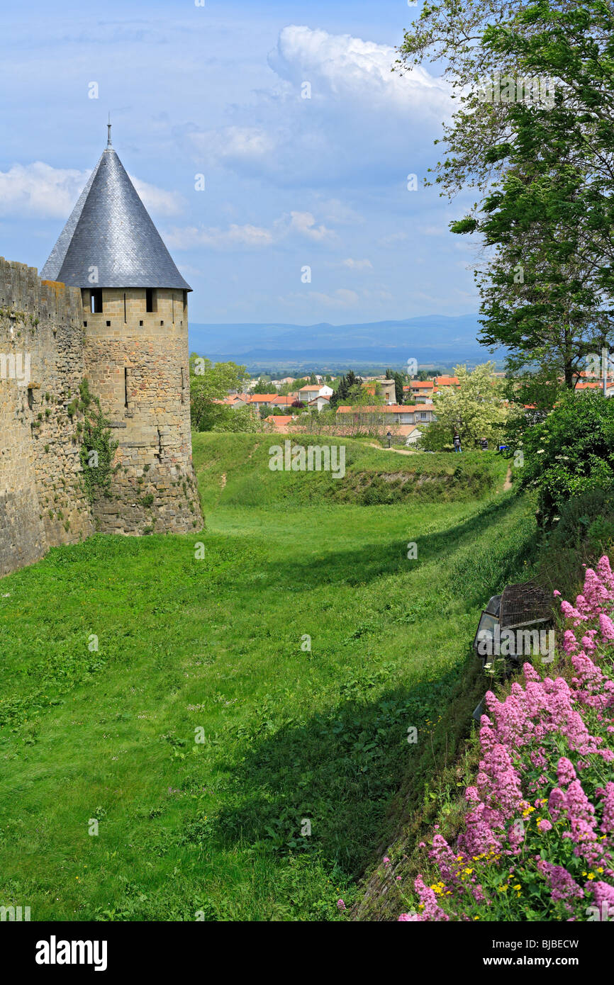 Carcassonne, UNESCO World Heritage Site, Languedoc Roussillon, Frankreich Stockfoto