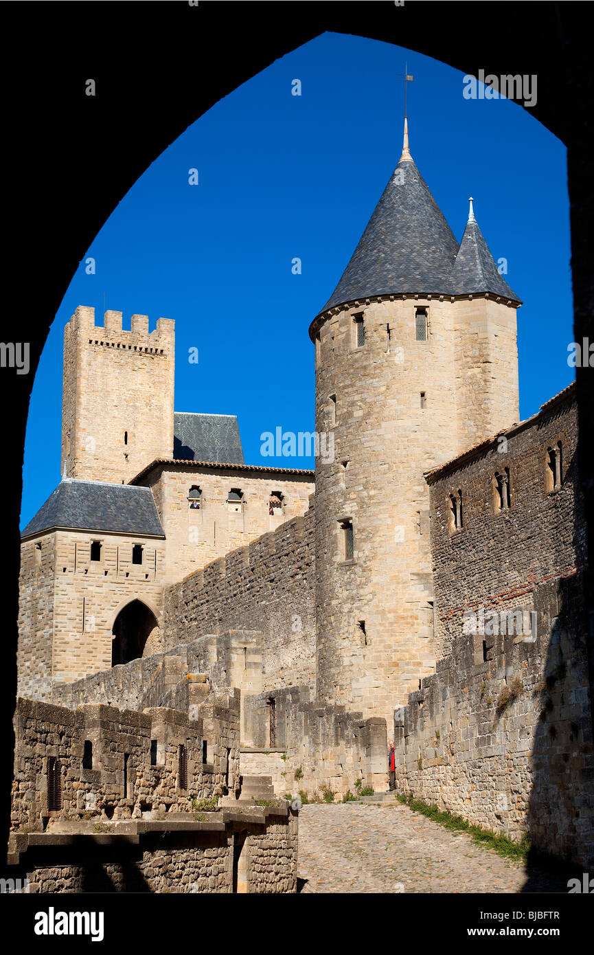 MITTELALTERLICHEN STADT CARCASSONNE, FRANKREICH Stockfoto