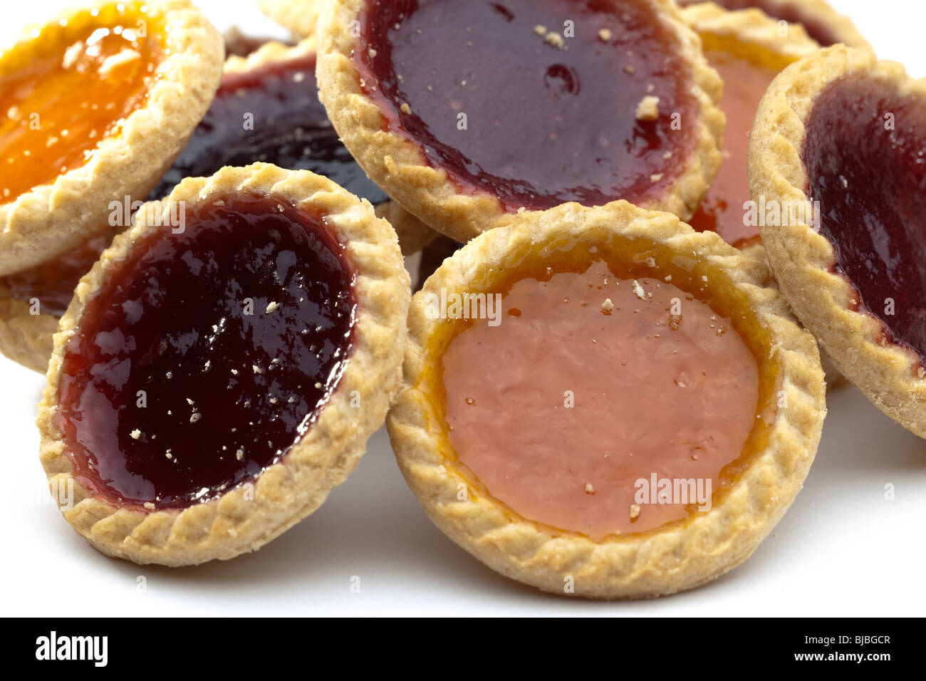 Haufen von gemischte Marmelade Kuchen Stockfoto