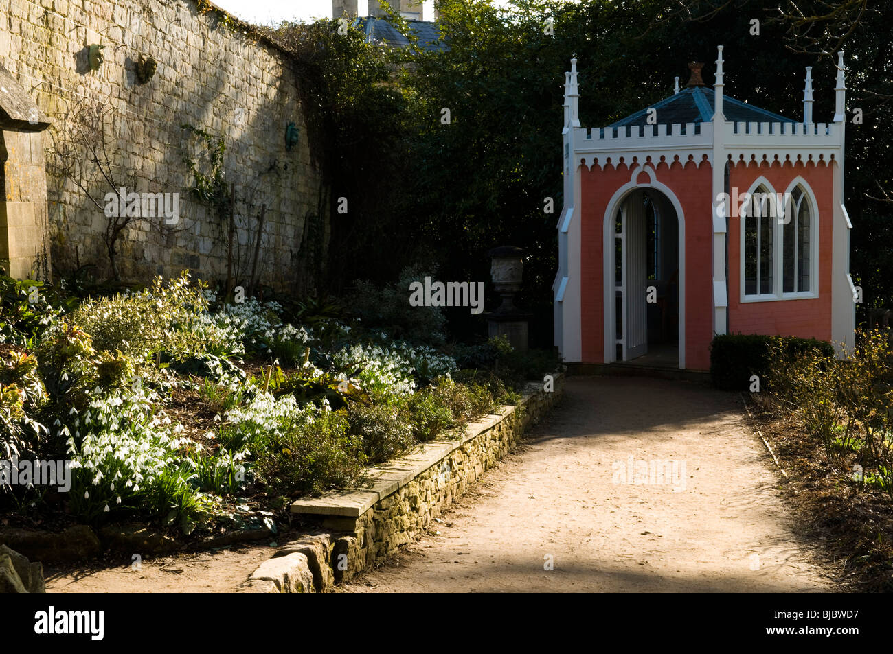 Die Eagle House Painswick Rokoko Garden in den Cotswolds Stockfoto