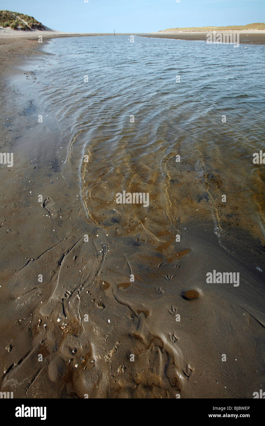 Mündung De Slufter Narture Reserve, bei Ebbe, Insel Texel, Holland Stockfoto