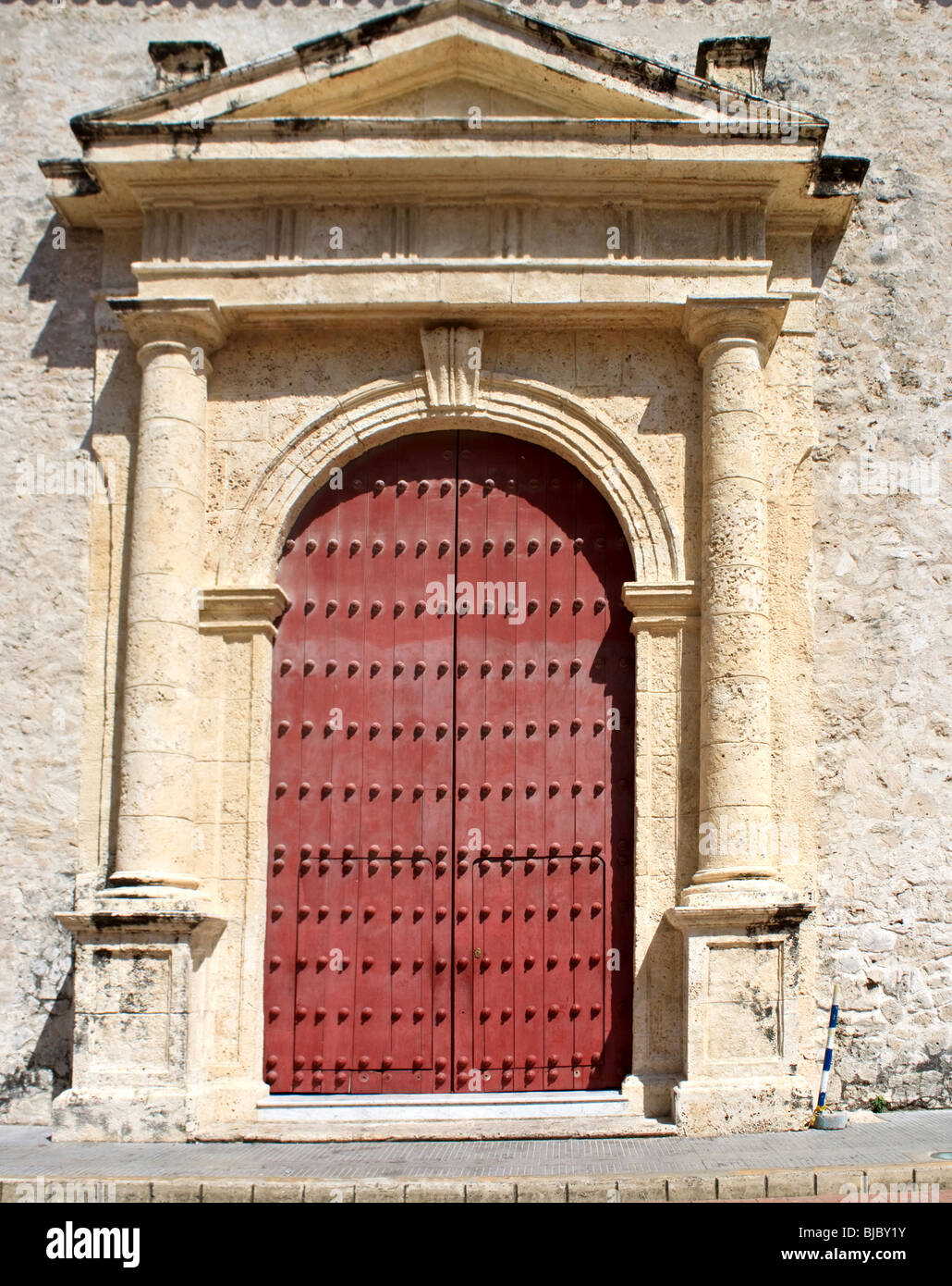 Holztür, Cartagena Stockfoto
