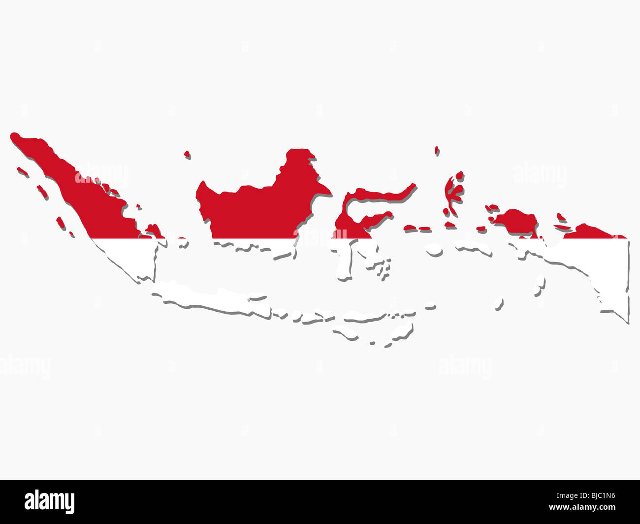 Karte von Indonesien und indonesische Flagge illustration Stockfoto