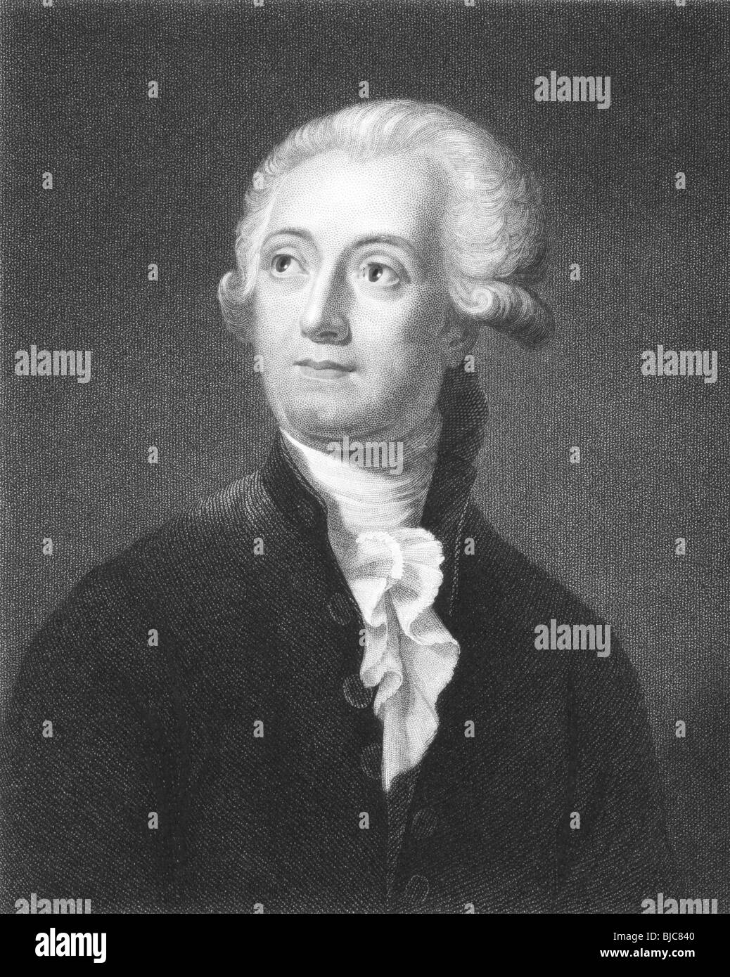 Antoine Lavoisier (1743-1794) auf Gravur aus den 1800er Jahren. Der Vater der modernen Chemie. Stockfoto