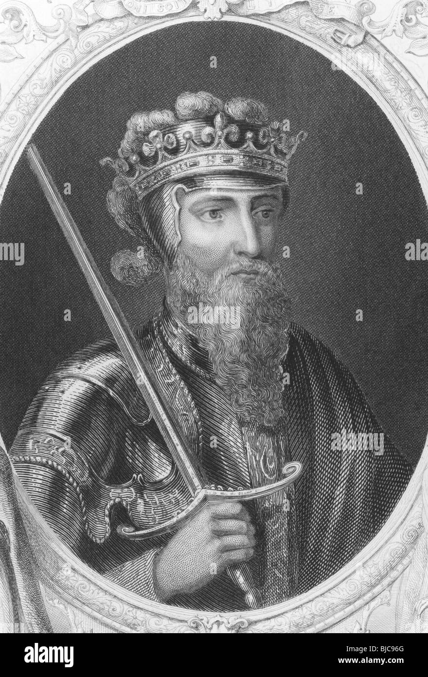 Eduard III. (1312-1377) auf Gravur aus den 1800er Jahren. Einer der erfolgreichsten englischen Monarchen des Mittelalters. Stockfoto