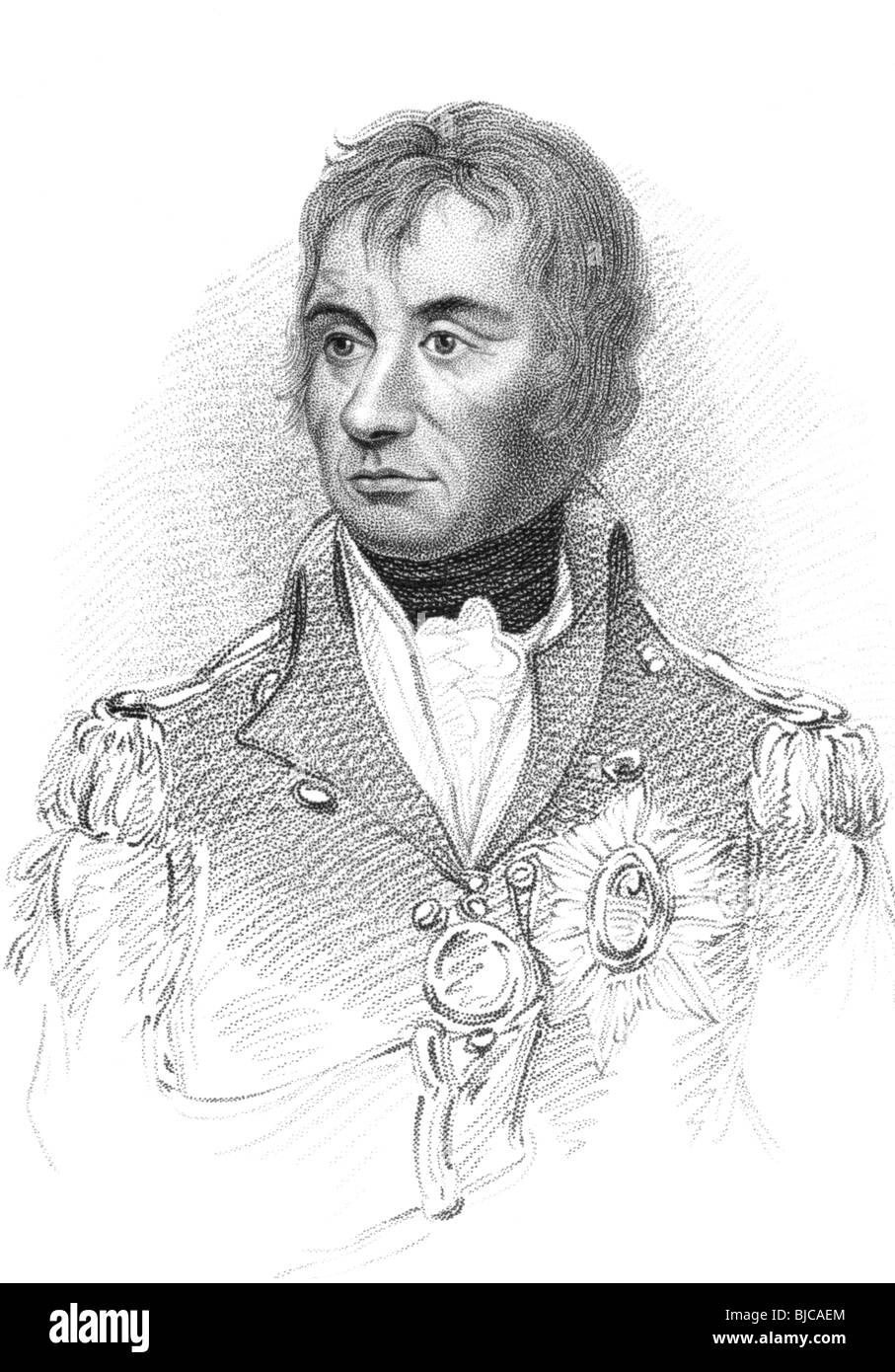 Horatio Nelson, 1. Viscount Nelson (1758-1805) auf Gravur aus den 1800er Jahren. Stockfoto