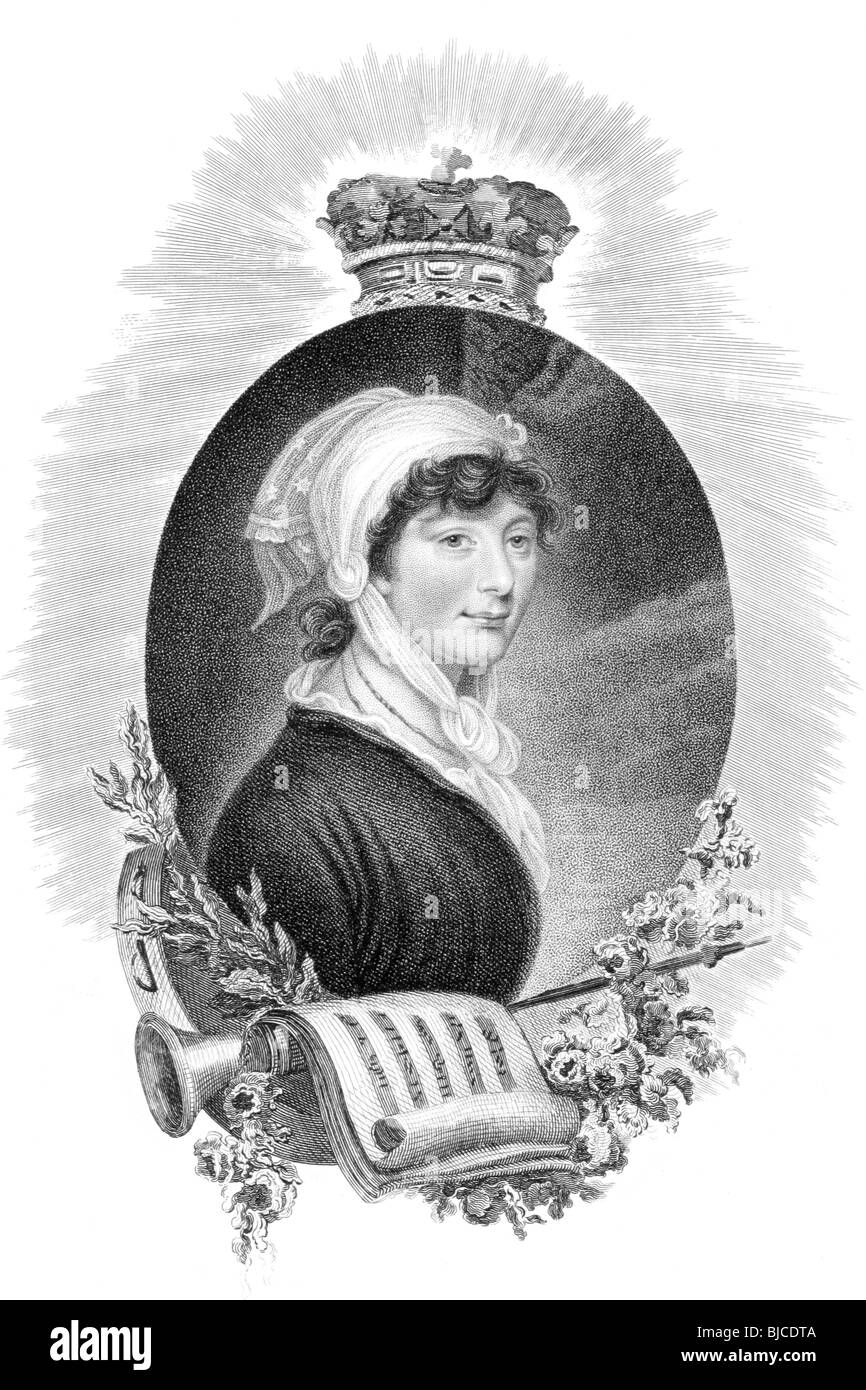 Prinzessin Augusta Sophia (1768-1840) am Gravur aus den 1800er Jahren. Mitglied der britischen Königsfamilie. Stockfoto