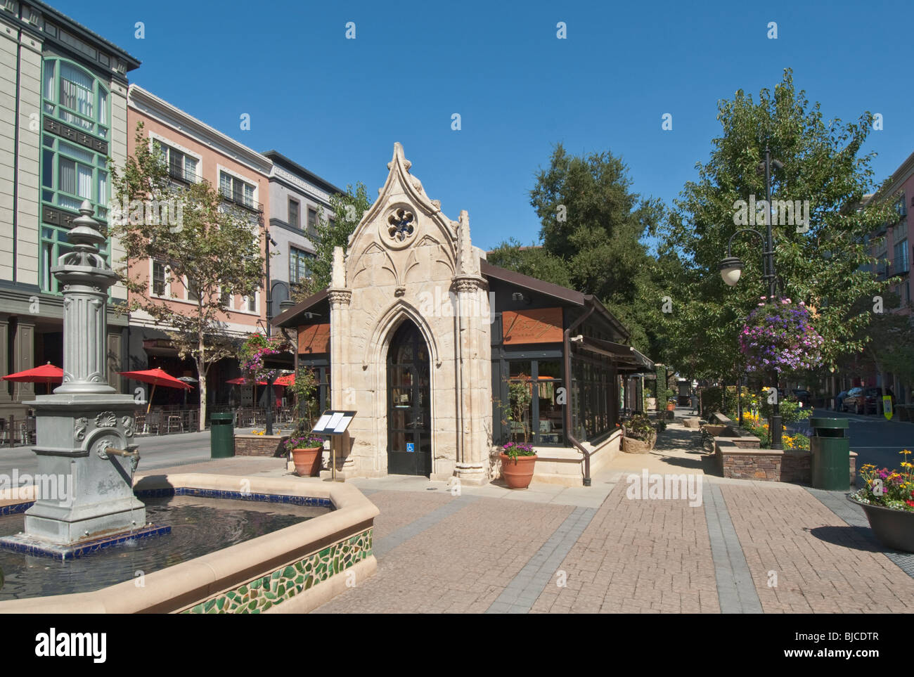 Kalifornien San Jose Santana Row Unterkunft Restaurant shopping District Vintage Wine Bar Stockfoto