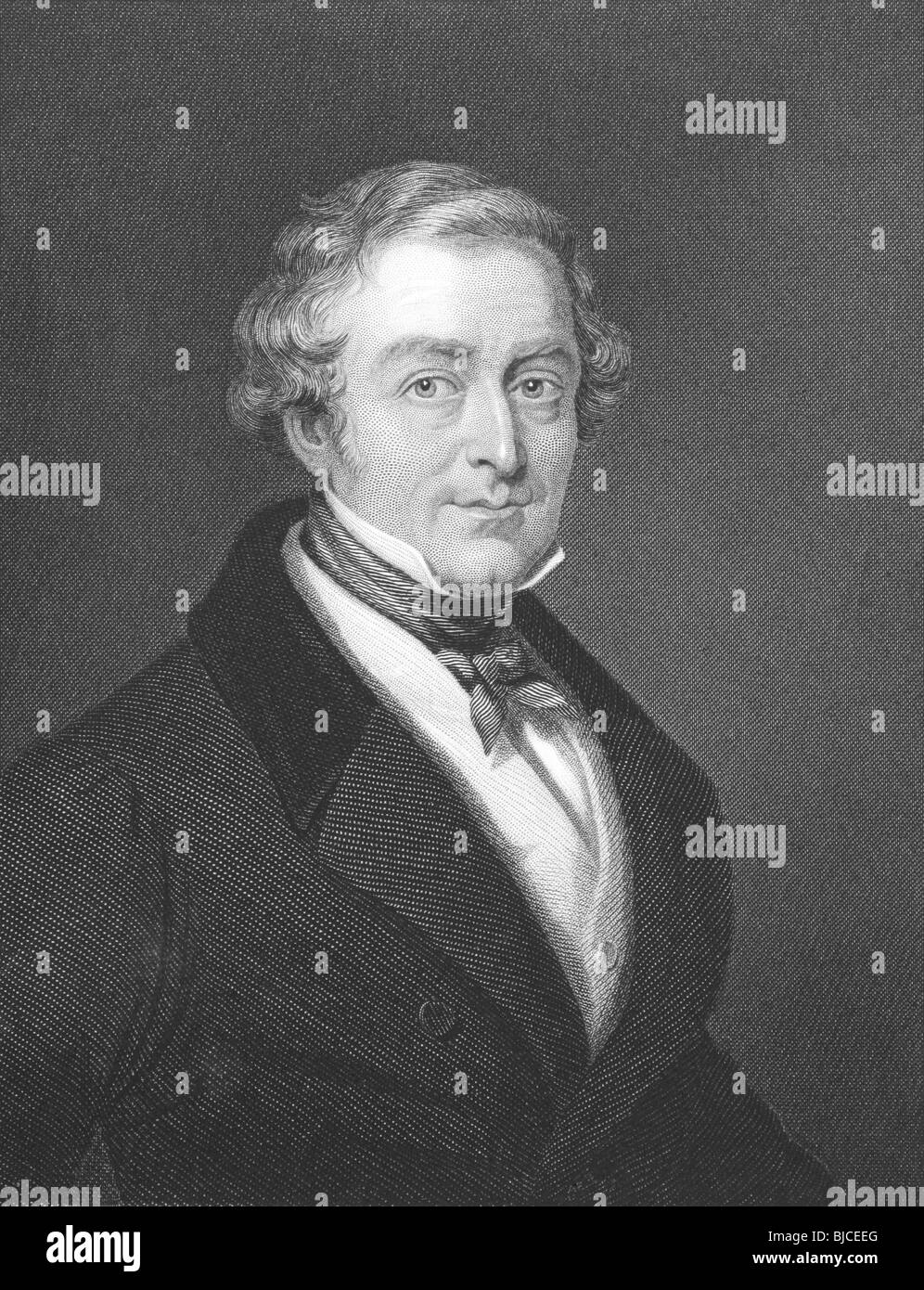 Robert Peel (1788-1850) auf Gravur aus den 1800er Jahren. Konservative Premierminister von Großbritannien im Jahre 1834 bis 1835 & 1841-1846. Stockfoto