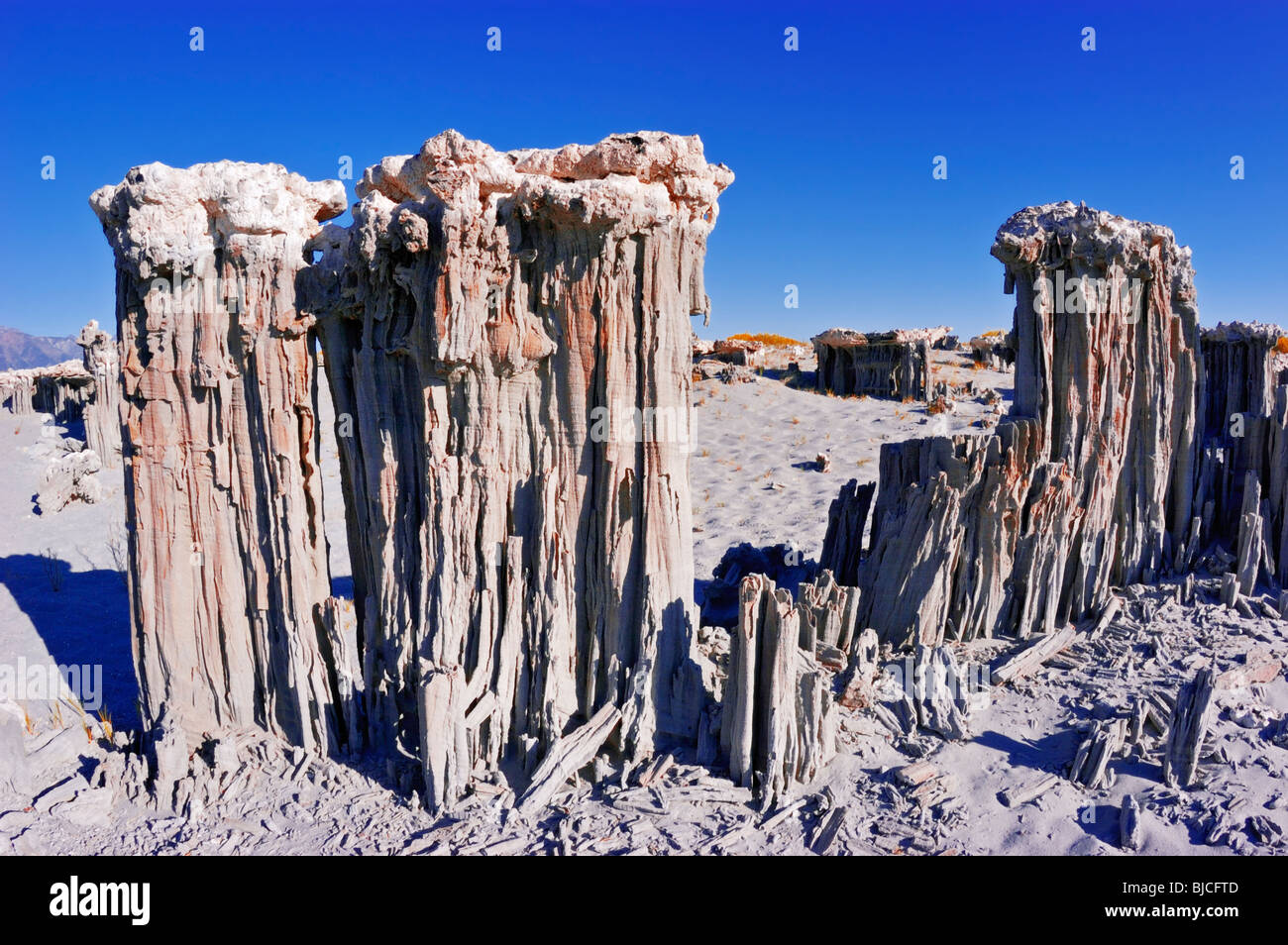 Feinen Sand Tufas am südlichen Ufer des Mono Lake, Mono Basin National Scenic Area, Kalifornien Stockfoto