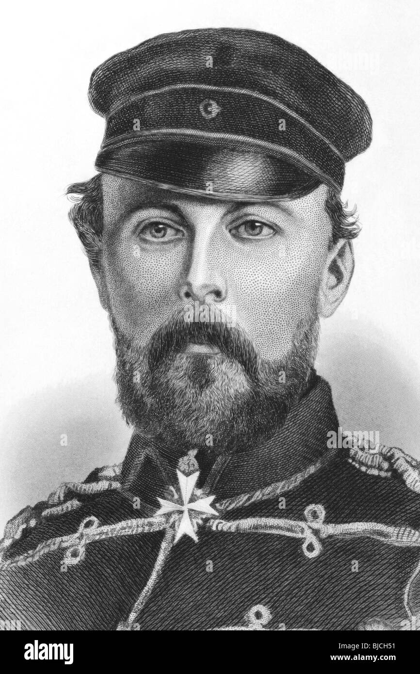 Prinz Frederick Charles von Preußen (1828-1885) auf Gravur aus den 1800er Jahren. Veröffentlicht in London von James Hagger. Stockfoto