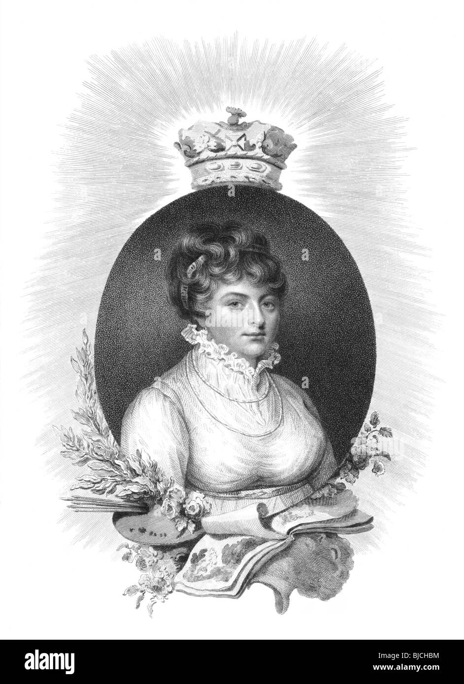 Prinzessin Elizabeth (1770-1840), Kupferstich aus dem Jahr 1806 Landgravine von Hessen-Homburg. Stockfoto