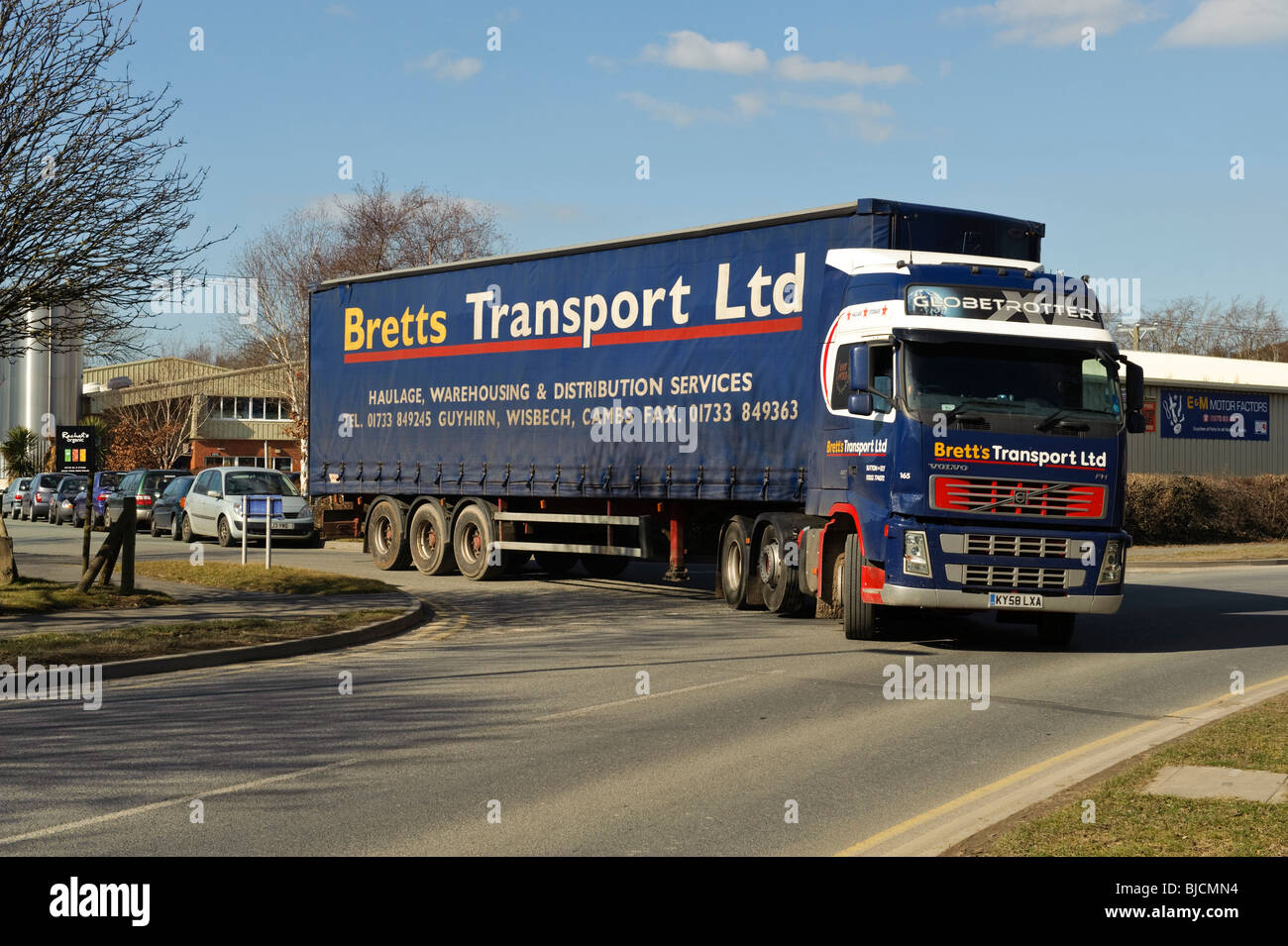 Bretts Spedition LKW Transportwagen, Glanyrafon Industrial Estate, Aberystwyth Wales UK Stockfoto