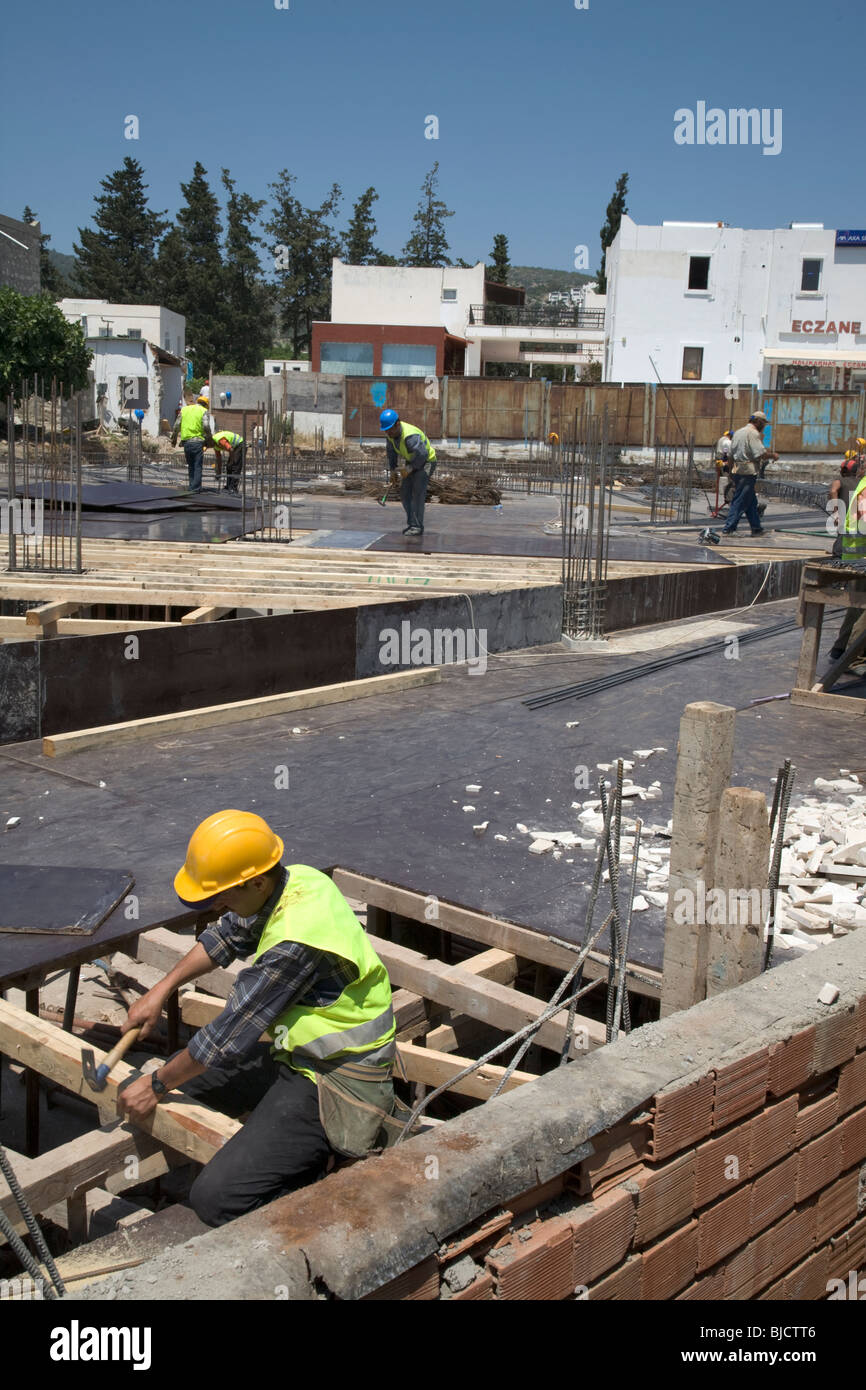 Arbeiter am Bau neuer Website-Bodrum, Türkei Stockfoto