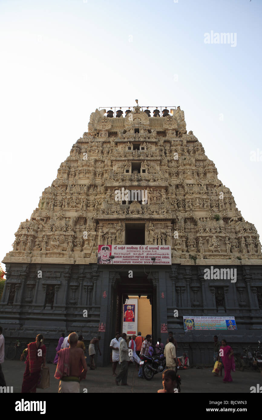 Tempel Kanchi Kamakoti Peetam Sri Kamakshi Ambal; Distrikt Kanchipuram; Tamilnadu Zustand; Indien Stockfoto