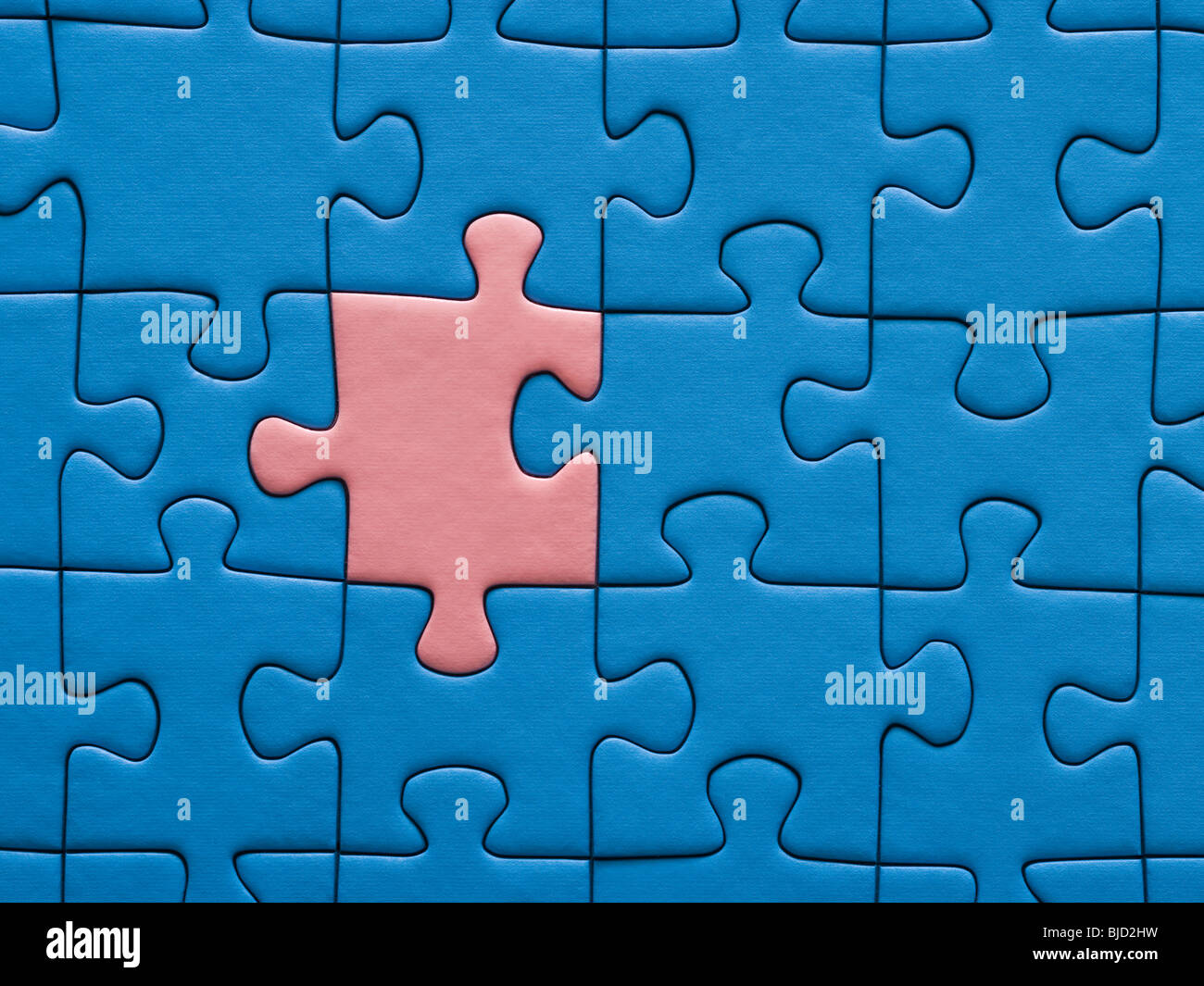 Puzzle mit ein fehlendes Stück. Stockfoto