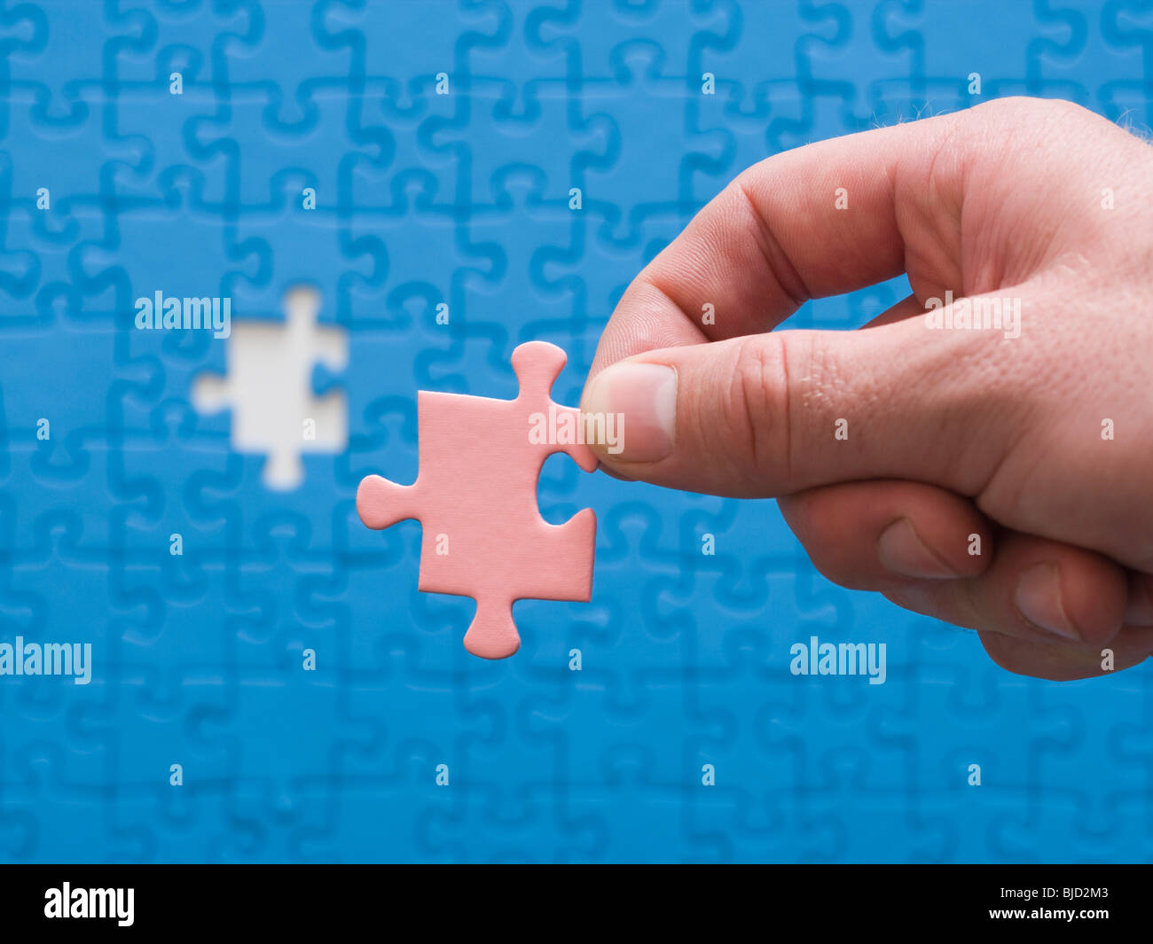 Puzzle mit ein fehlendes Stück. Stockfoto