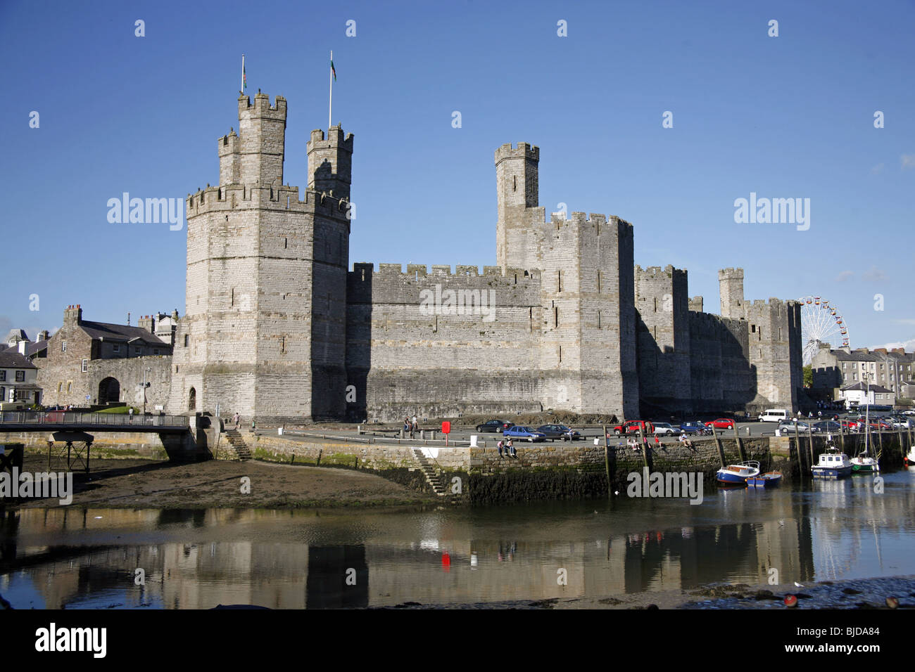 Caernarvon Castle in Caernarvon, Wales, Großbritannien Stockfoto