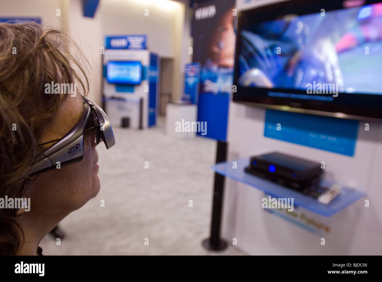 Verbraucher Fernsehen 3-d-in die Panasonic Touch der Future-Tour in New York Stockfoto