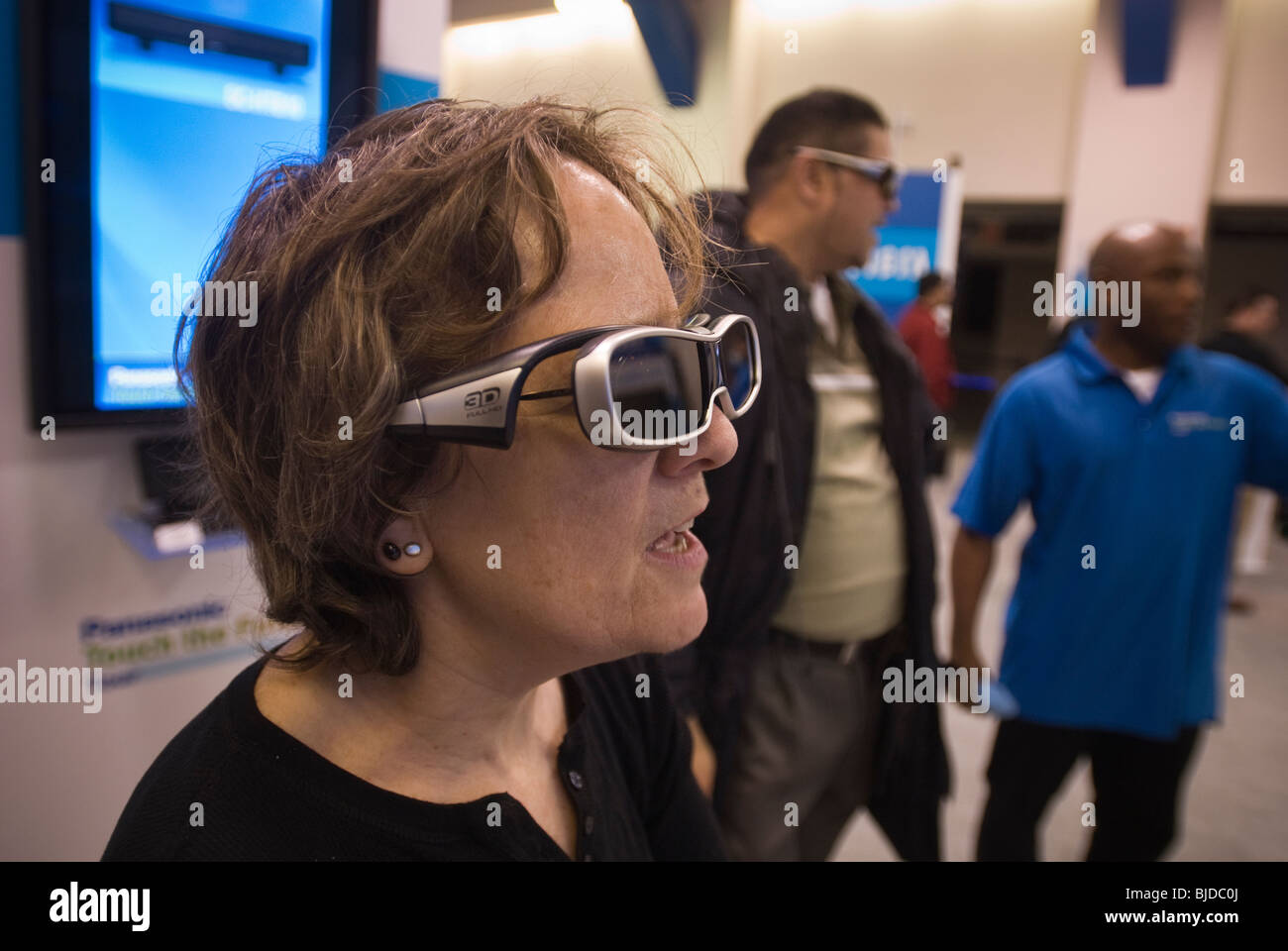 Verbraucher Fernsehen 3-d-in die Panasonic Touch der Future-Tour in New York Stockfoto