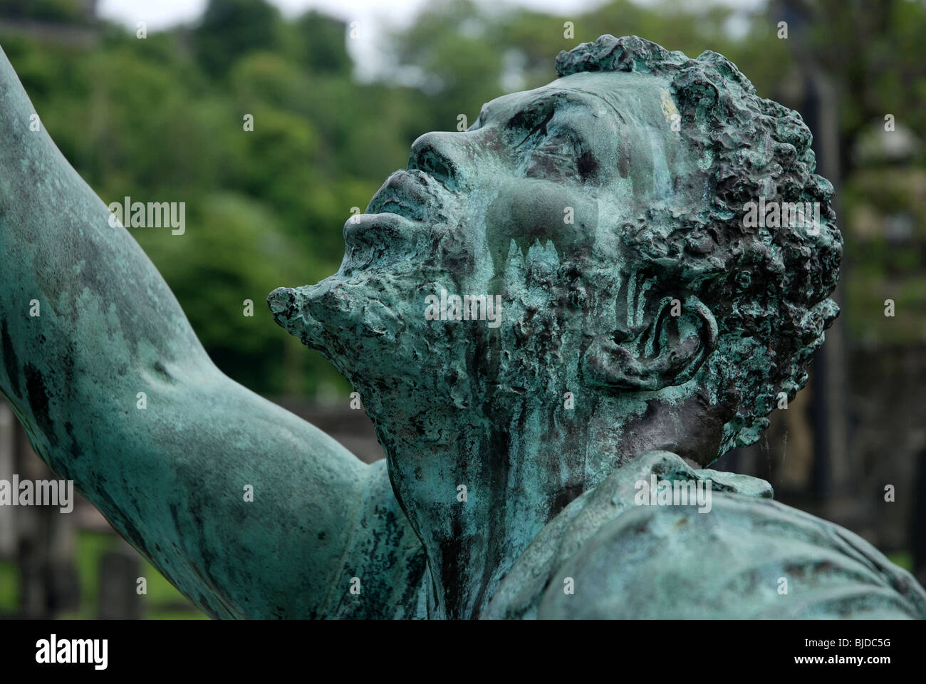 Detail zeigt den Kopf eines Sklaven vom Memorial Scottish-Amerikanern, kämpfte im amerikanischen Bürgerkrieg, Edinburgh. Stockfoto