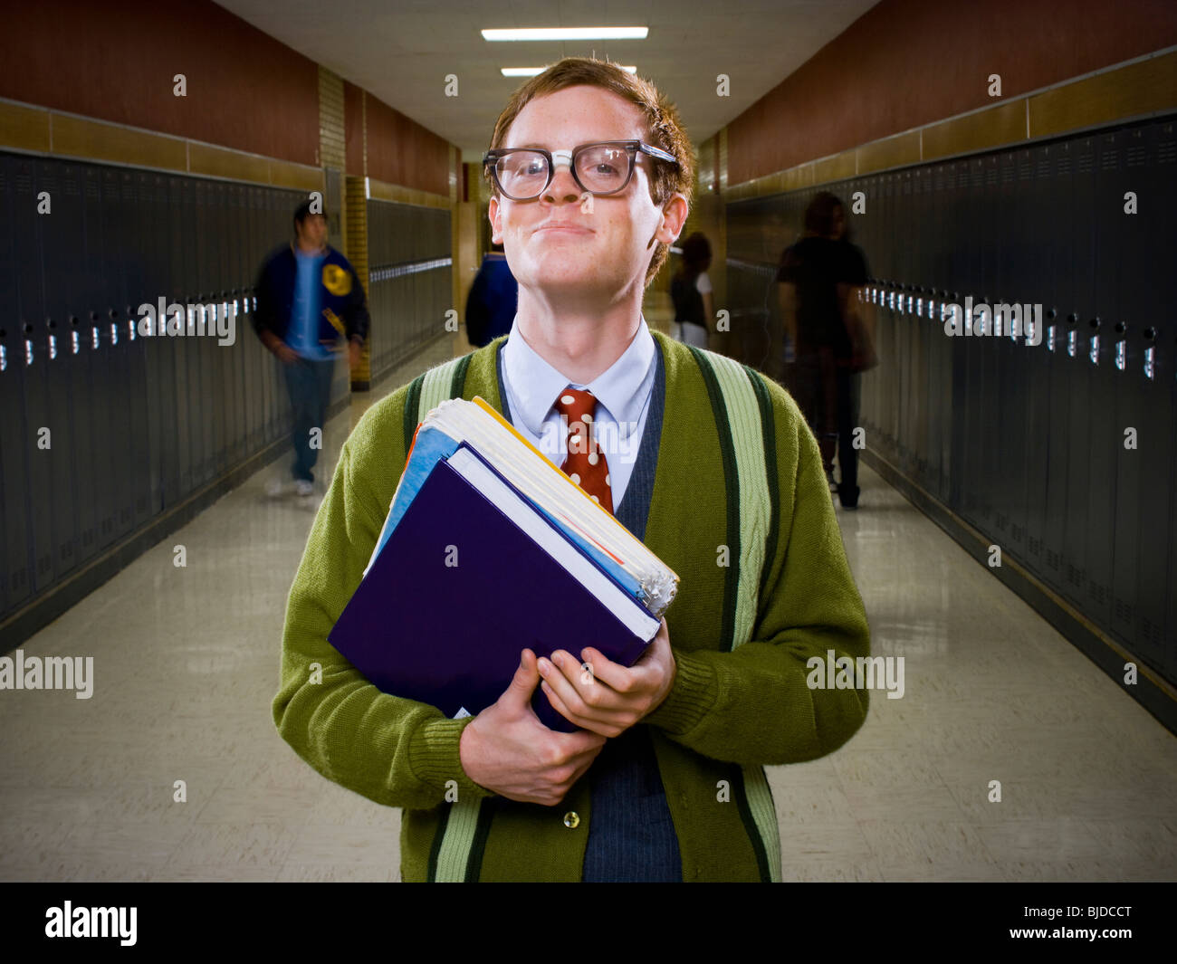 Drei weibliche Schülerinnen und Schüler. Stockfoto