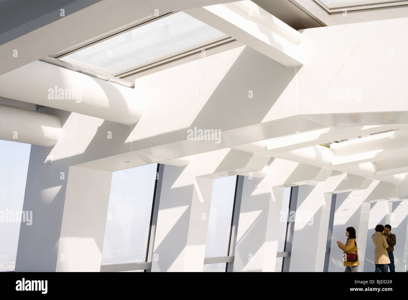 Sky Walk Observatorium Erdgeschoss 97 des Shanghai World Finance Center (SWFC), Shanghai, China, Asien Stockfoto