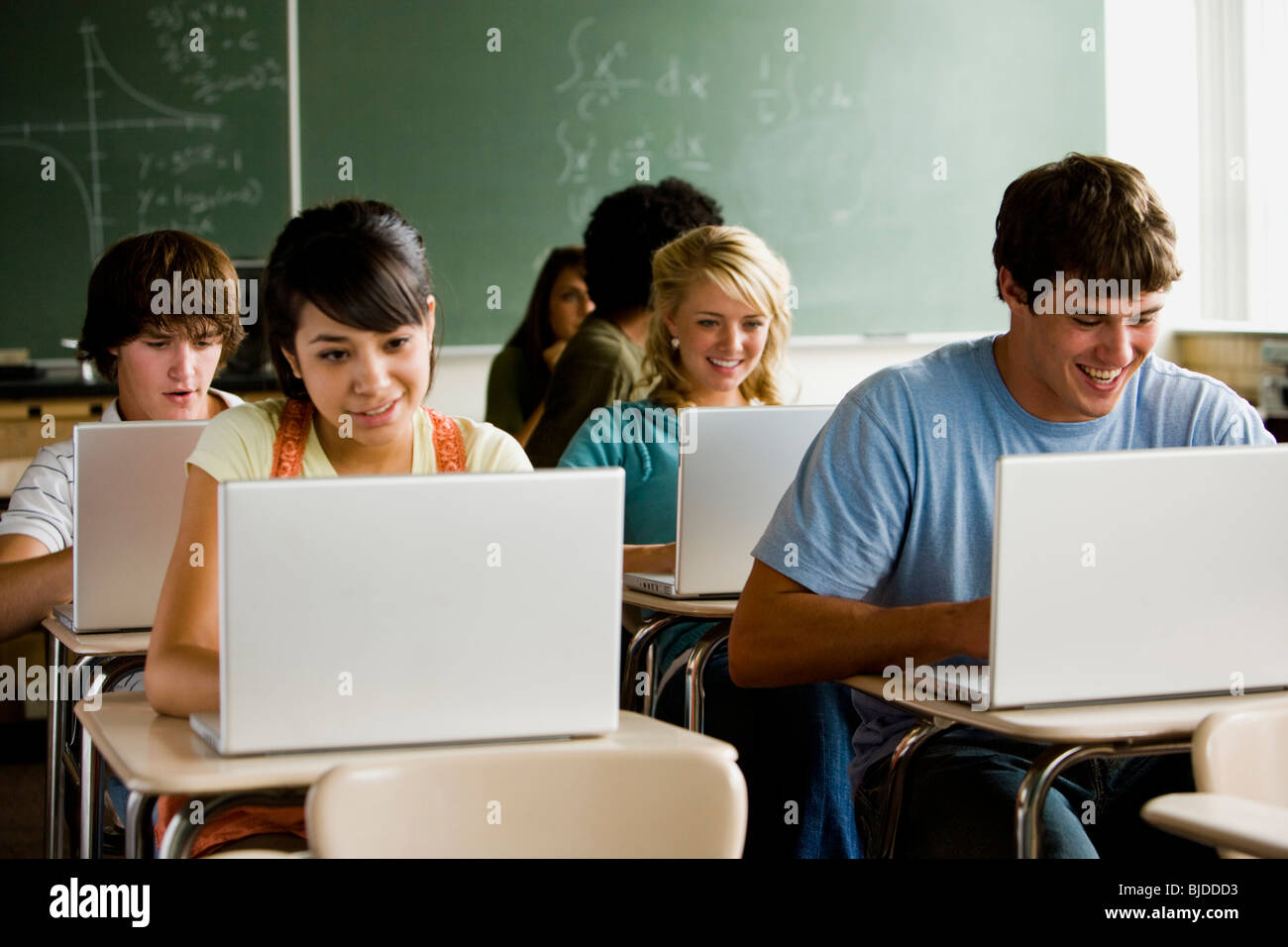 Studenten in einem Klassenzimmer. Stockfoto