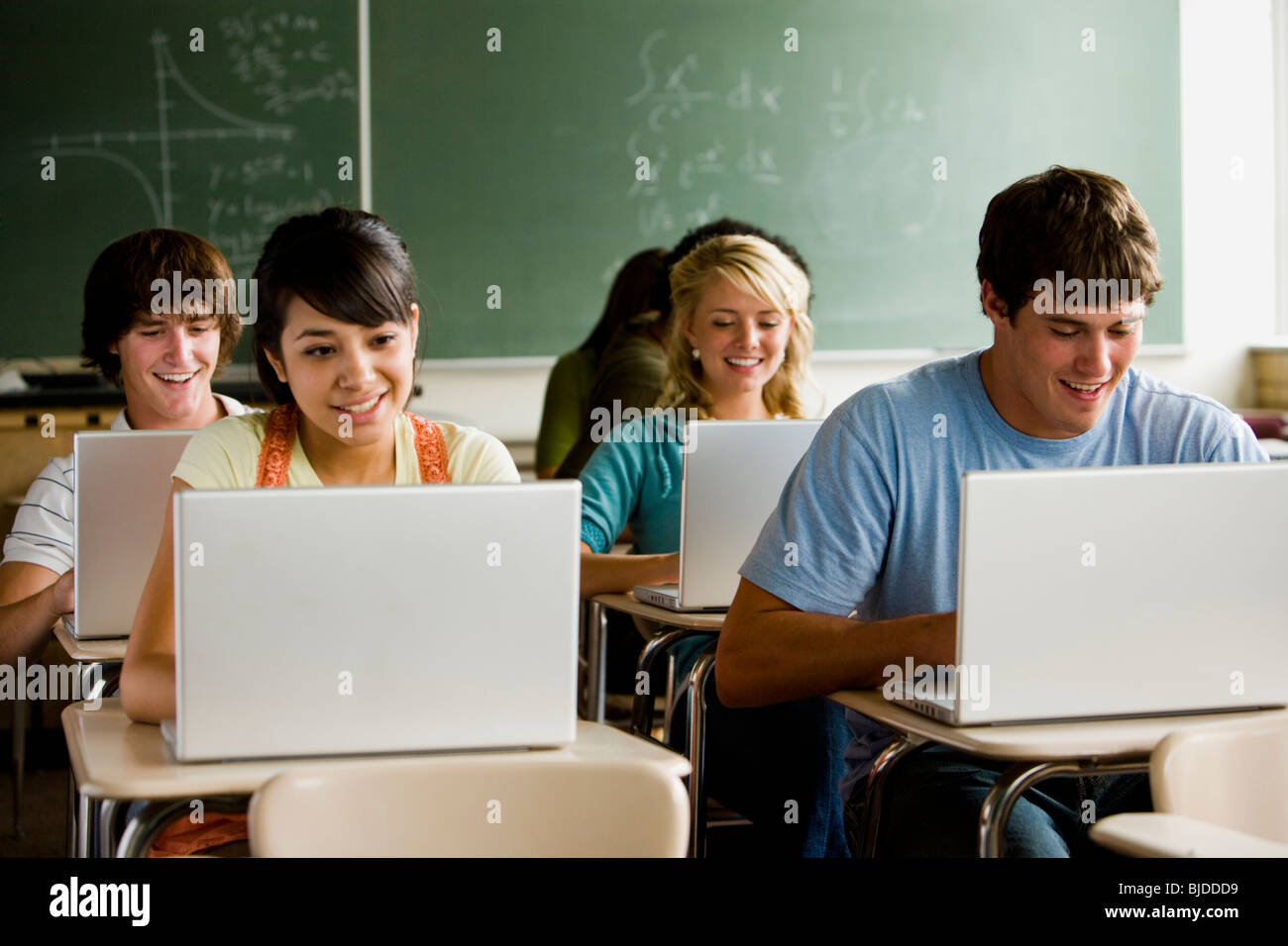 Studenten in einem Klassenzimmer. Stockfoto