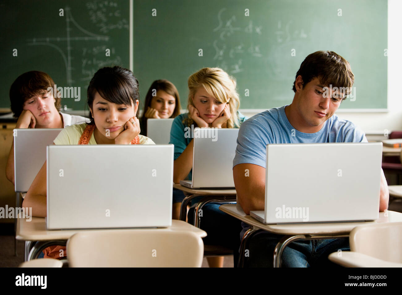 Studenten in einem Klassenzimmer. Stockfoto