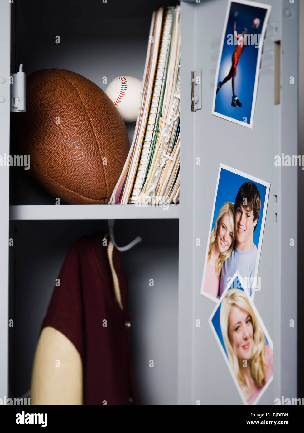 Inhalt des Gymnasium Schließfächer. Stockfoto