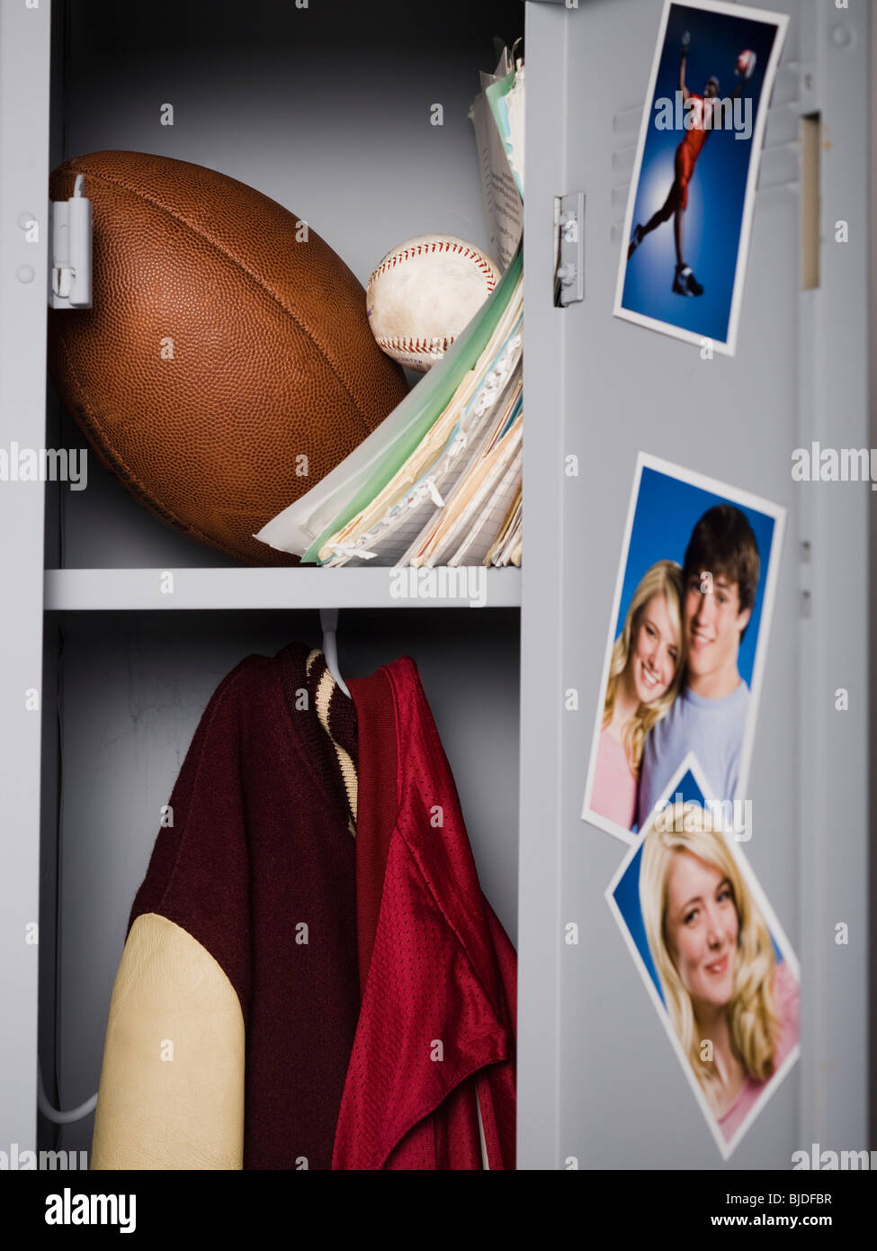 Inhalt des Gymnasium Schließfächer. Stockfoto