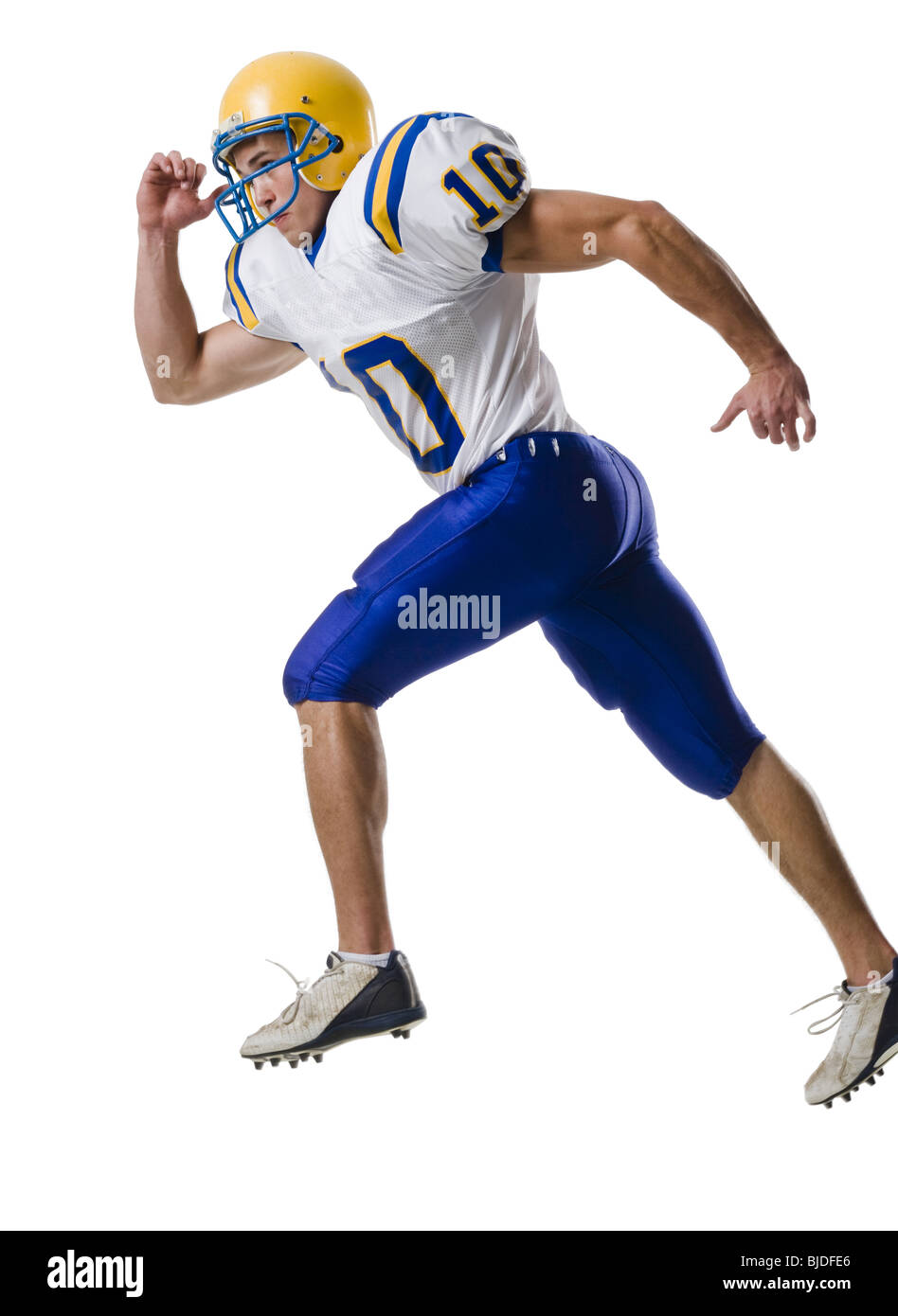 Junge männliche Fußballspieler. Stockfoto