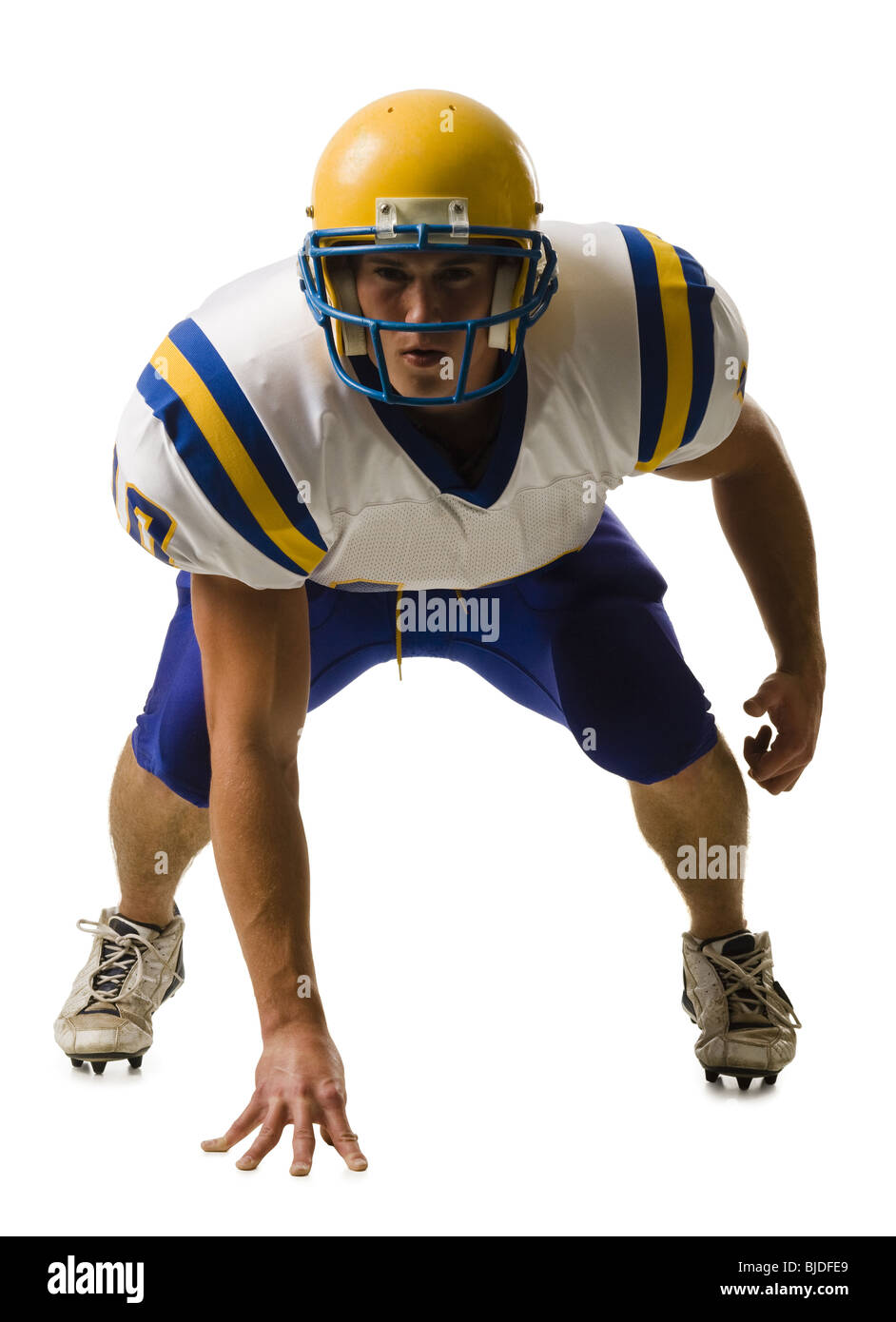 Junge männliche Fußballspieler. Stockfoto