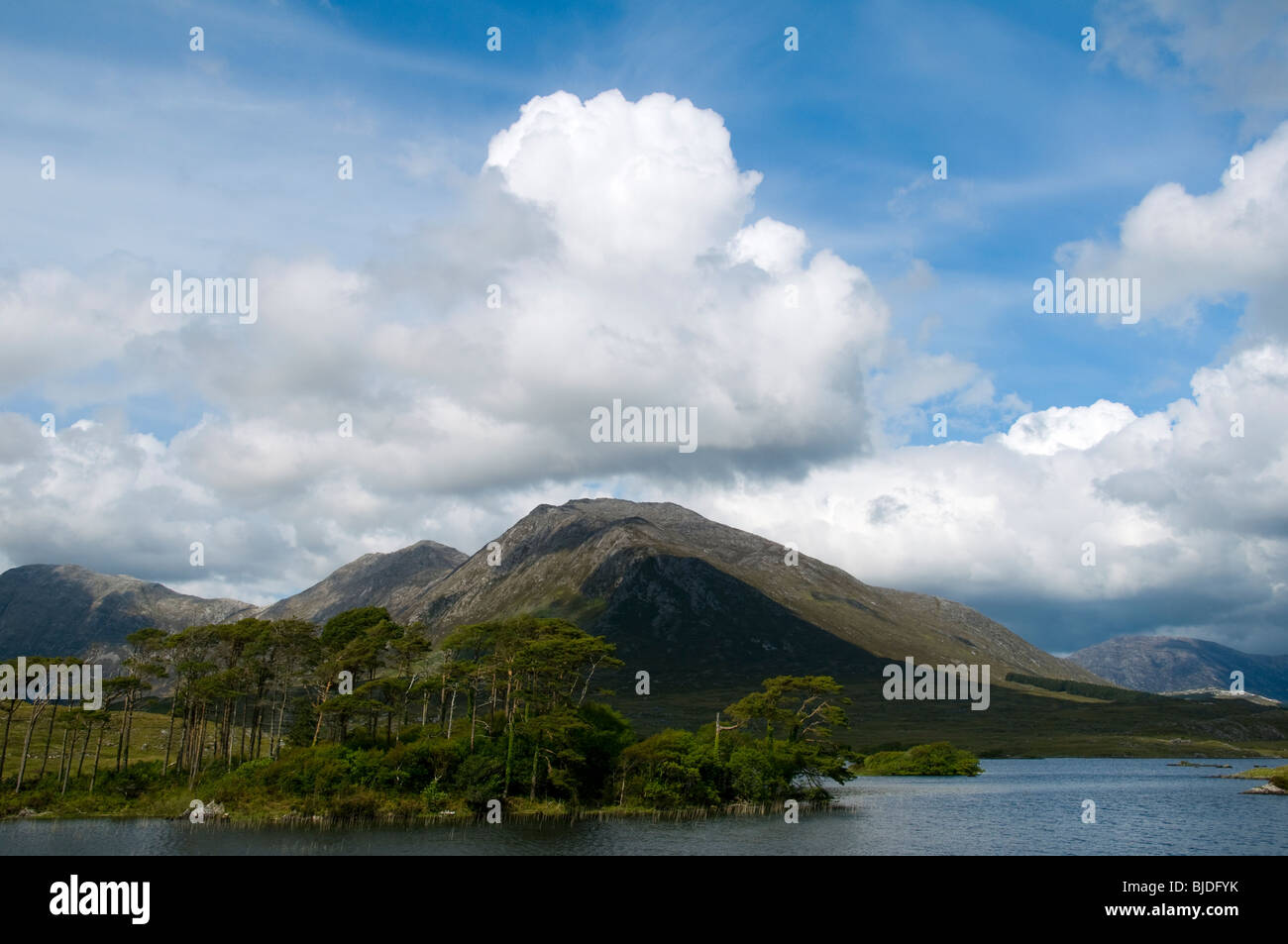 Derryclare im Connemara Gebirge von Derryclare Lough, Connemara, County Galway, Irland Stockfoto