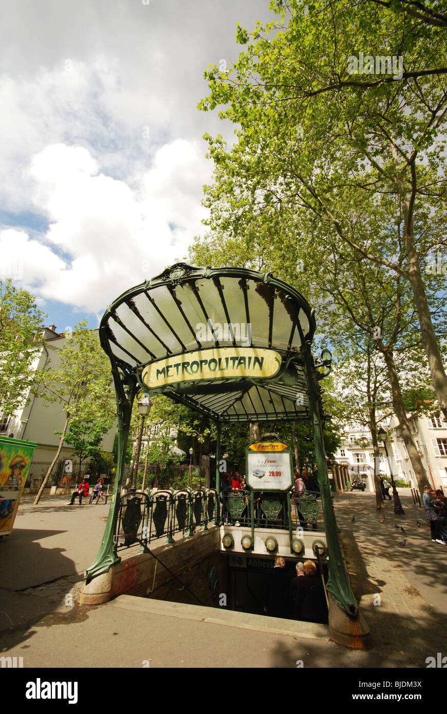 Eintrag des Abbesses Underground station Paris Frankreich Stockfoto