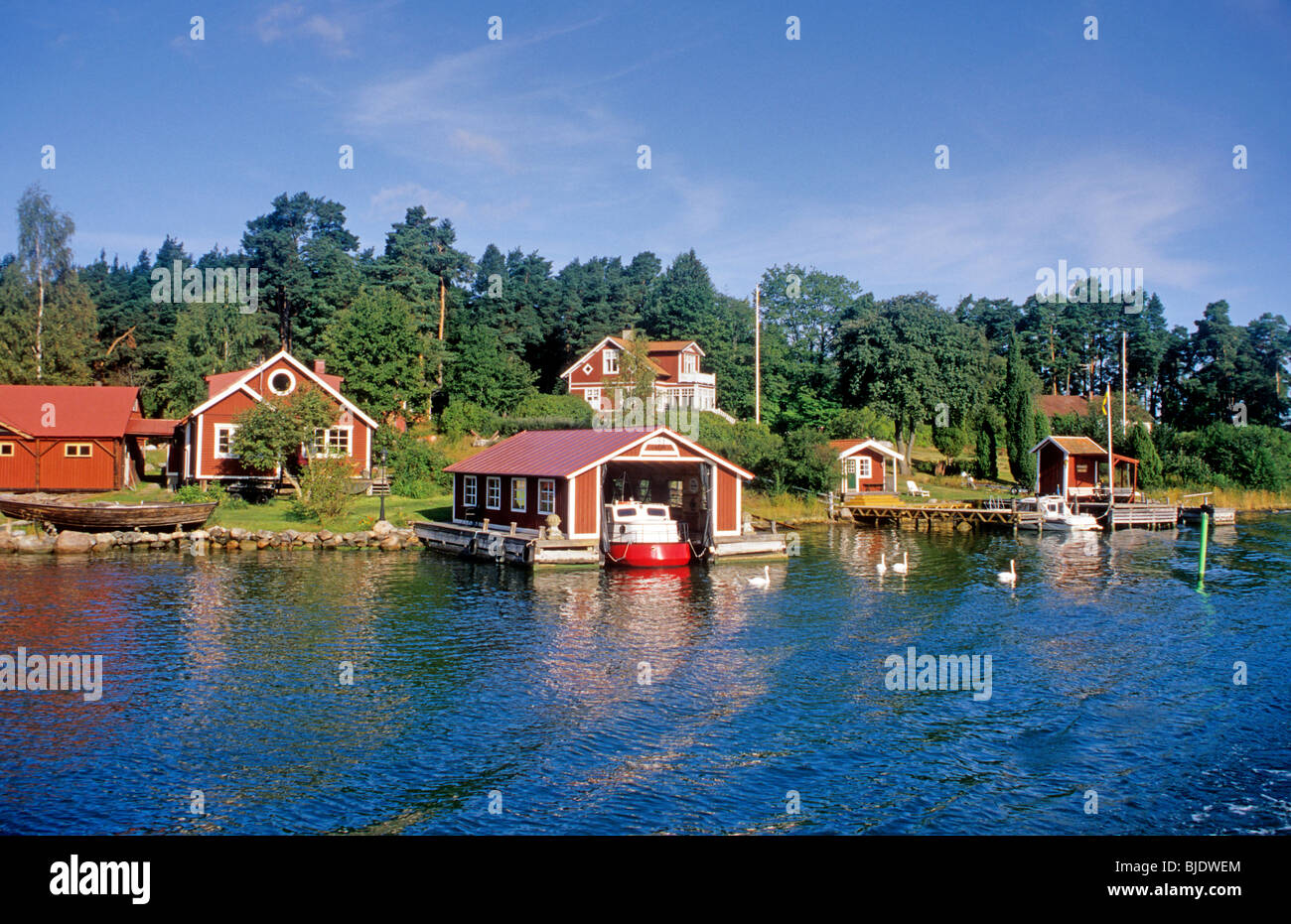 Stockholmer Schären Idylle, Stegesund Island, Schweden Stockfoto