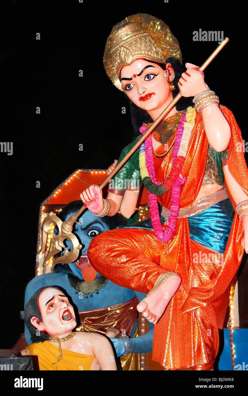 Großen hinduistischen Gott Sree Parvathy Devi mit ihrem Weapon.Mother Göttin verehrt in Formen von Durgha, Shakti, Kali, Adi Parashakti etc. Stockfoto