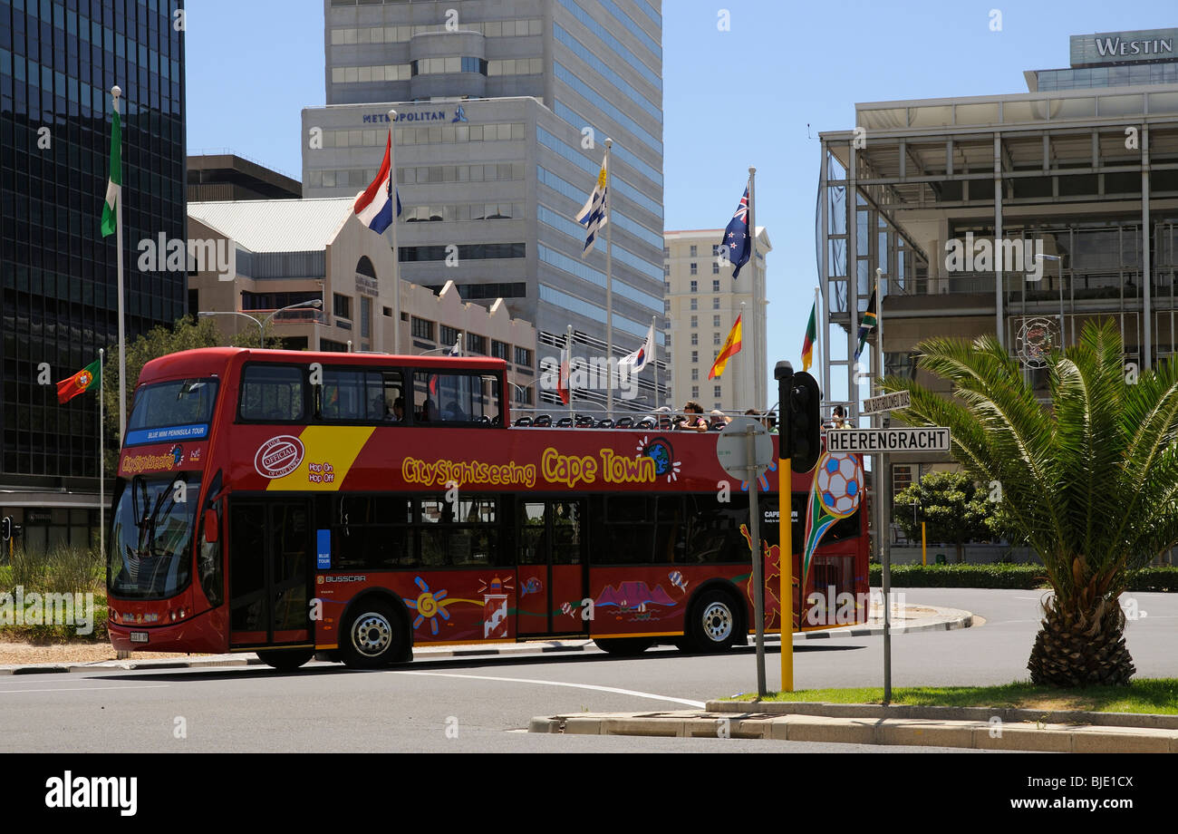 Cape Town South Africa Stadtzentrum Sightseeing Doppeldecker-Bus auf tour Stockfoto