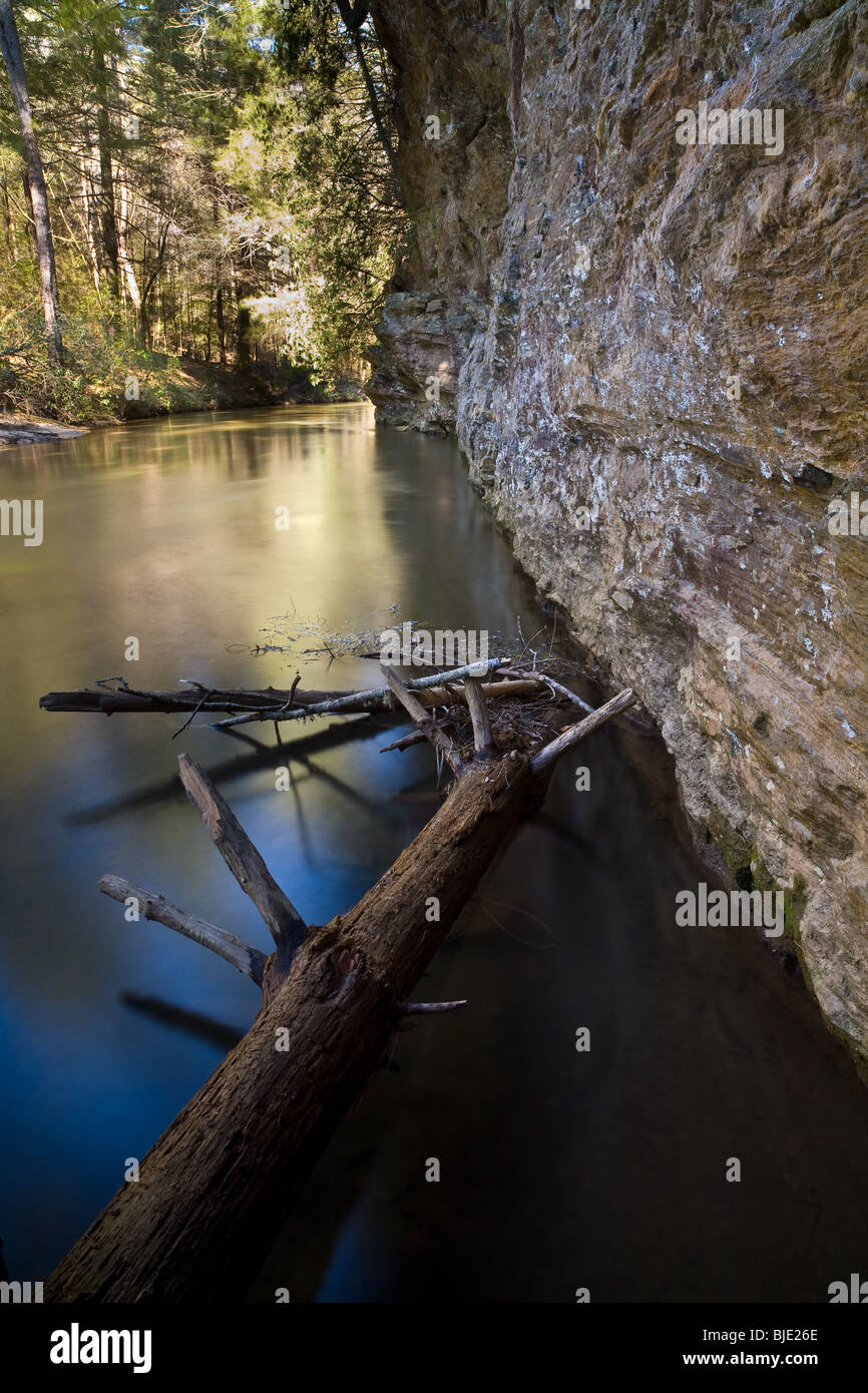 Nicht sicher, was alle schon von dieser Aufnahme wird denken, aber ich habe beschlossen, hinter dieser riesigen Felsen zu suchen, und fanden dieses Fenster (ca. 3 m breit) Suche entlang der Felswand und down stream. Ich GND der so detailliert wie könnte ich in den Felsen zu erhalten. Es war sehr hell und die Sonne nicht schlagen die Felswand. Stockfoto