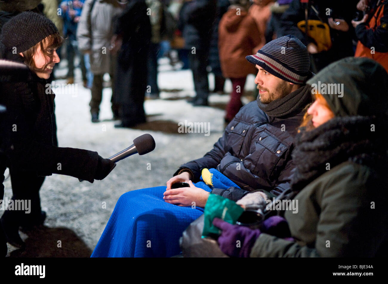 Journalisten und Besucher bei der Premiere der restaurierten Originalfassung von Fritz Langs Film Metropolis auf der Berlinale 2010 Stockfoto