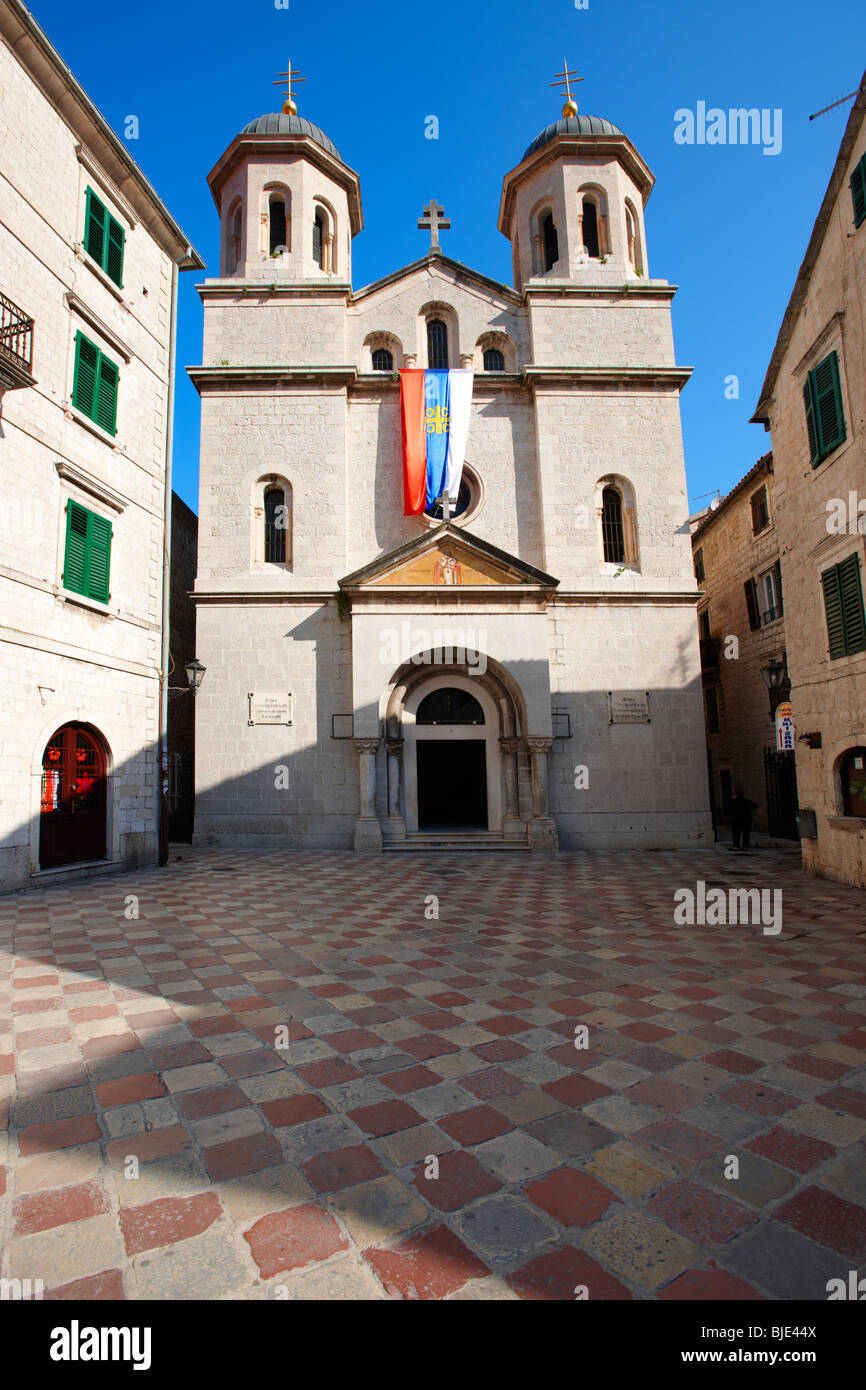 St Nicholas serbische Orthodax Kirche, St. Lukes Square, Kotor, Montenegro. Stockfoto