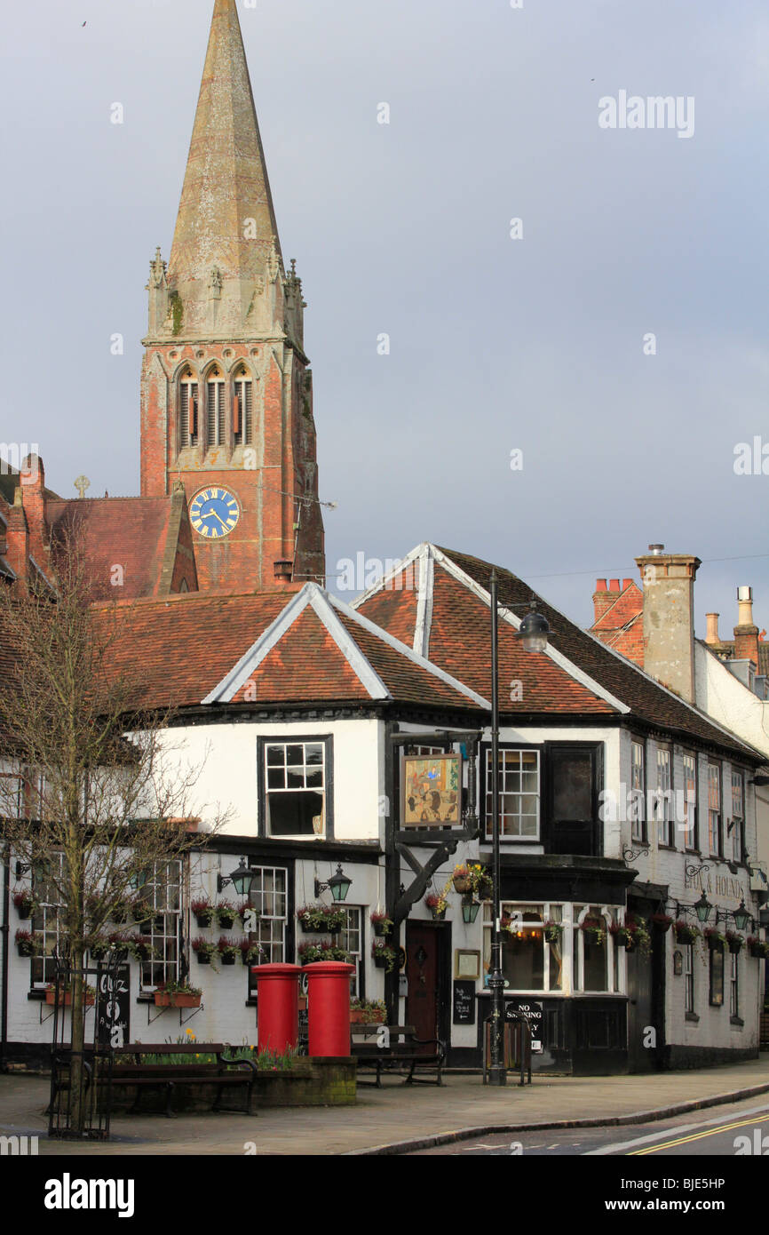 Lyndhurst Stadtzentrum High Street New Forest, Hampshire, England. Stockfoto