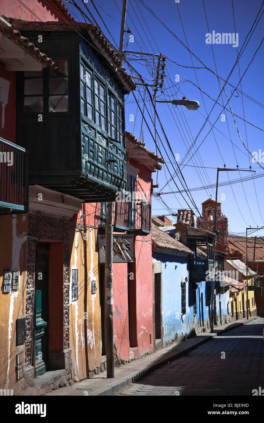 Farbige Straße in Potosi, Altiplano, Anden, Bolivien, Südamerika Stockfoto