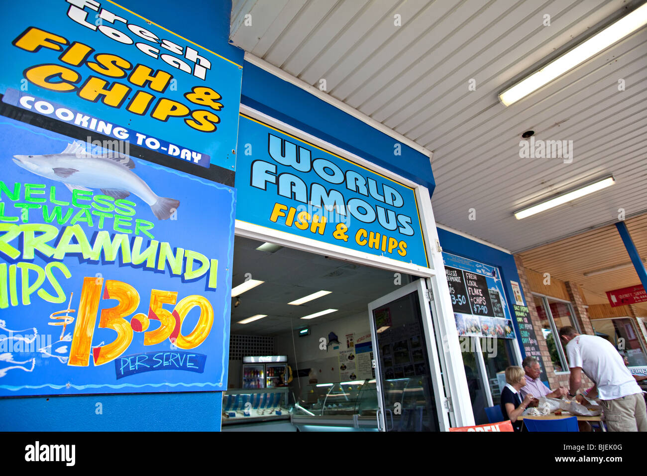 Fish &amp; Chips Restaurant, Huskisson NSW, Australien Stockfoto