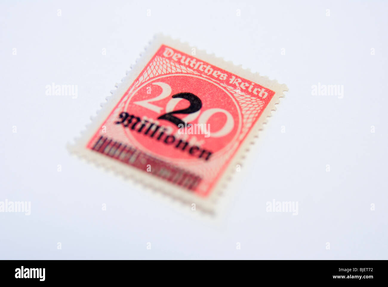 Deutschland 2 Millionen Mark Briefmarke, Inflation-Problem Stockfoto