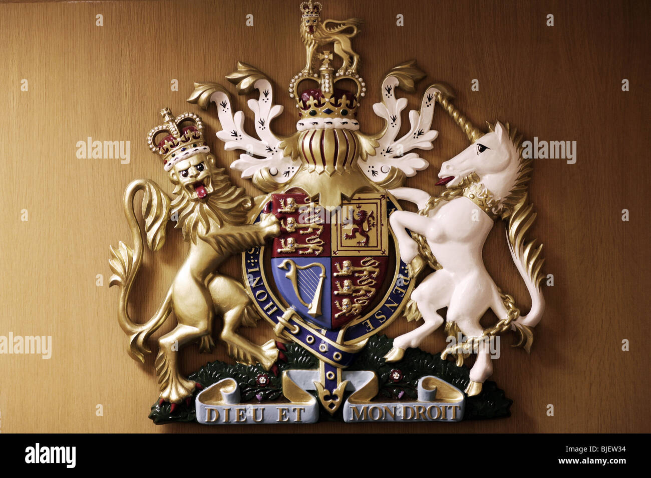 Wappen der britischen Justiz Stockfoto